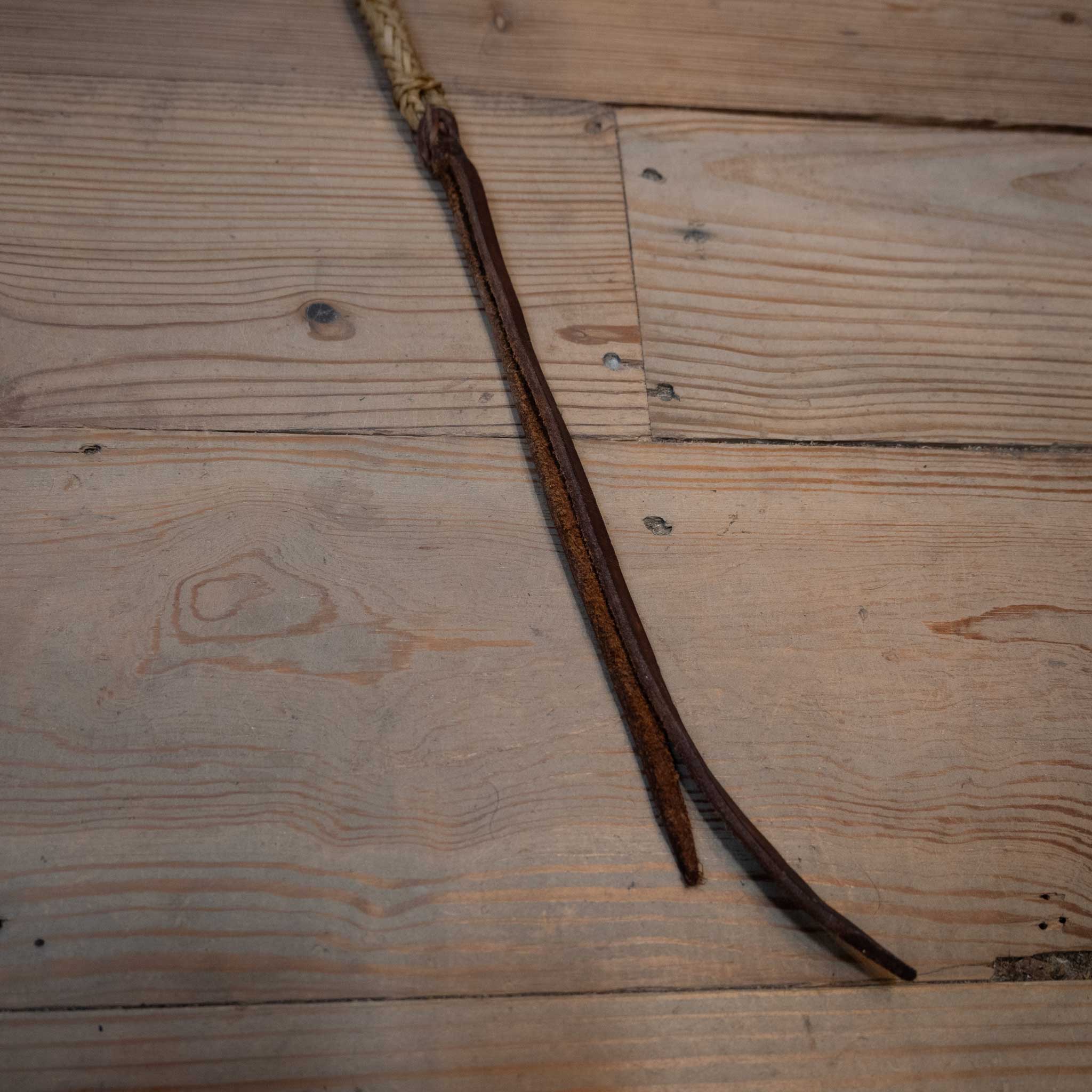 Vintage Braided 27" Rawhide & Leather Quirt - Image 2