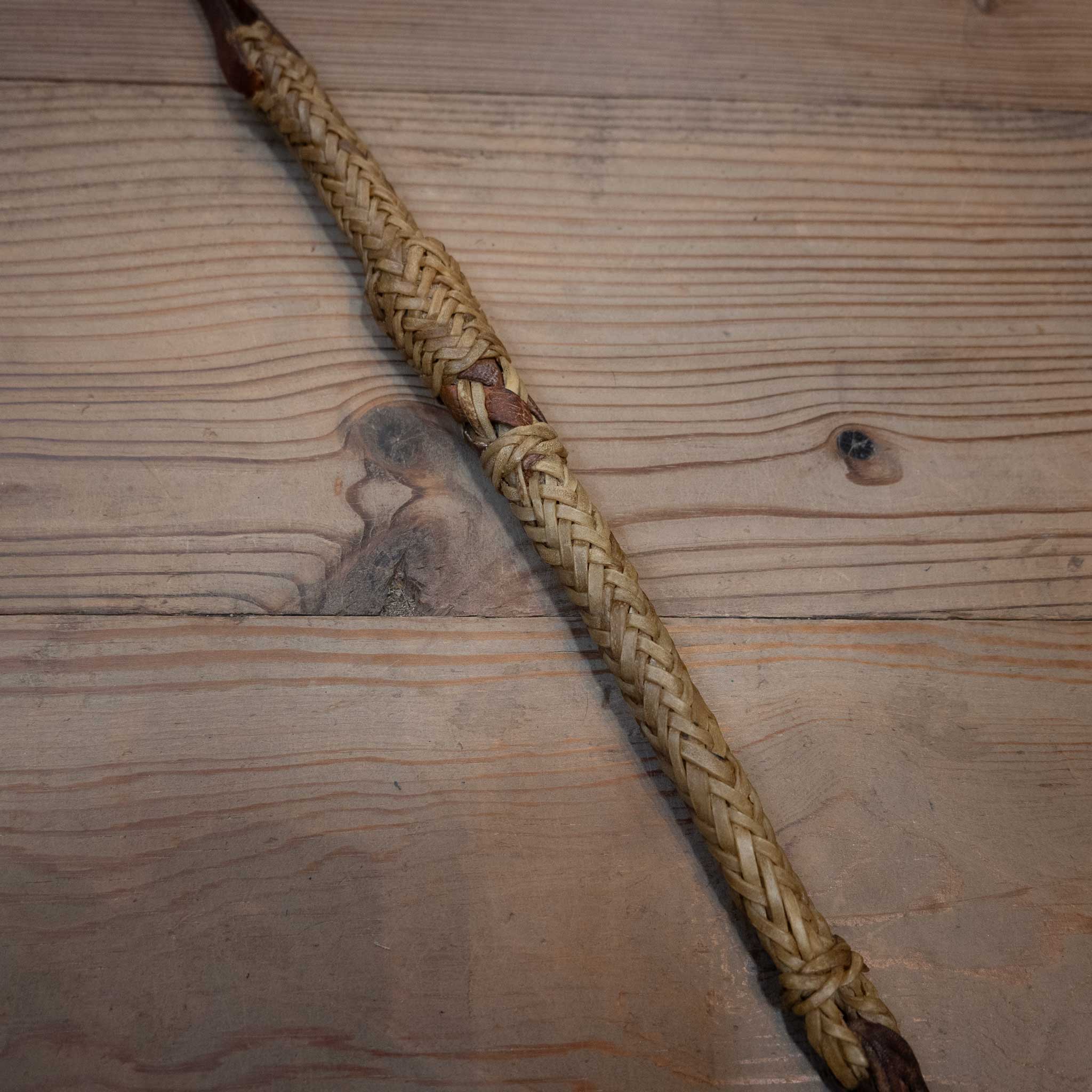 Vintage Braided 27" Rawhide & Leather Quirt - Image 3