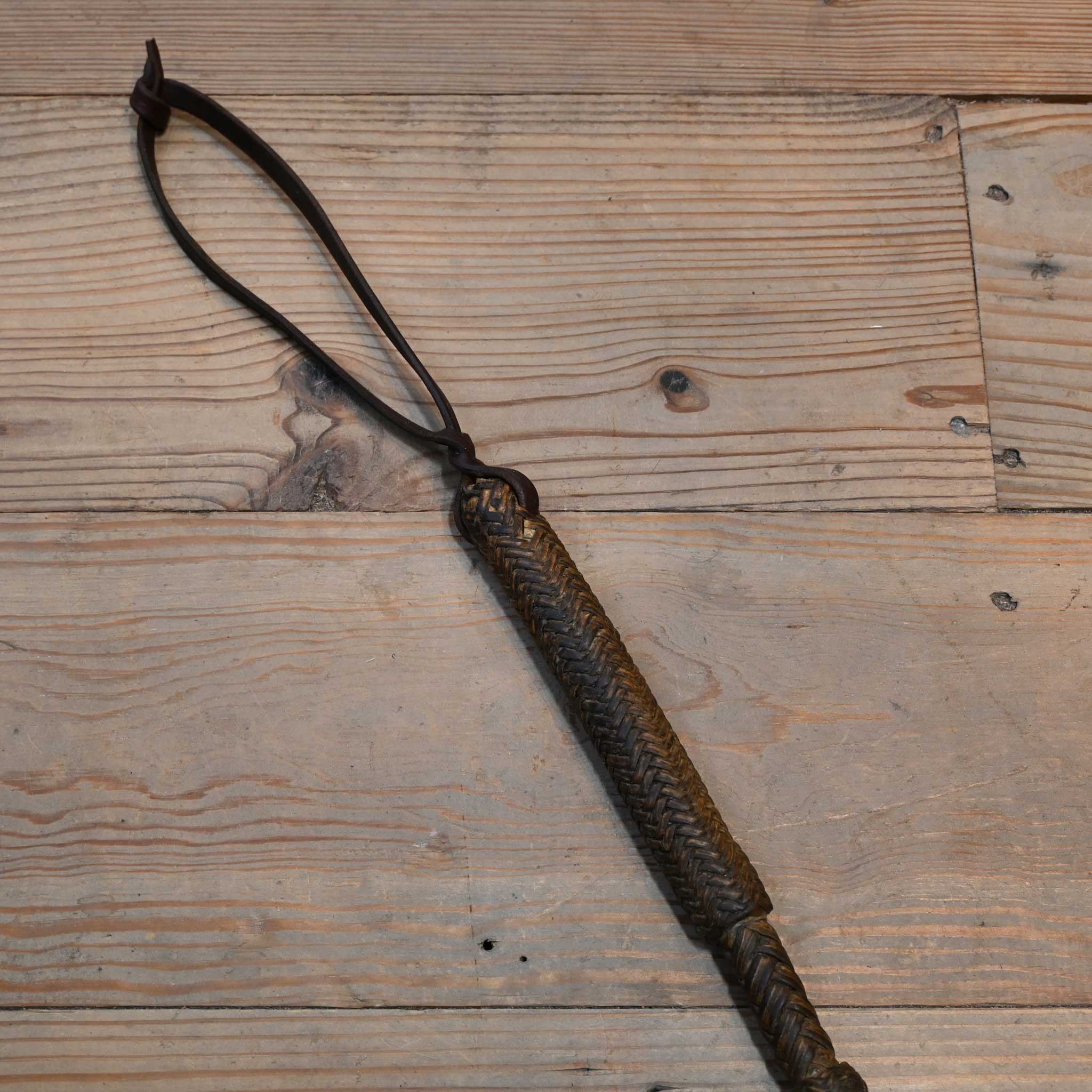Vintage Leather & Rawhide 27" Quirt - Image 2