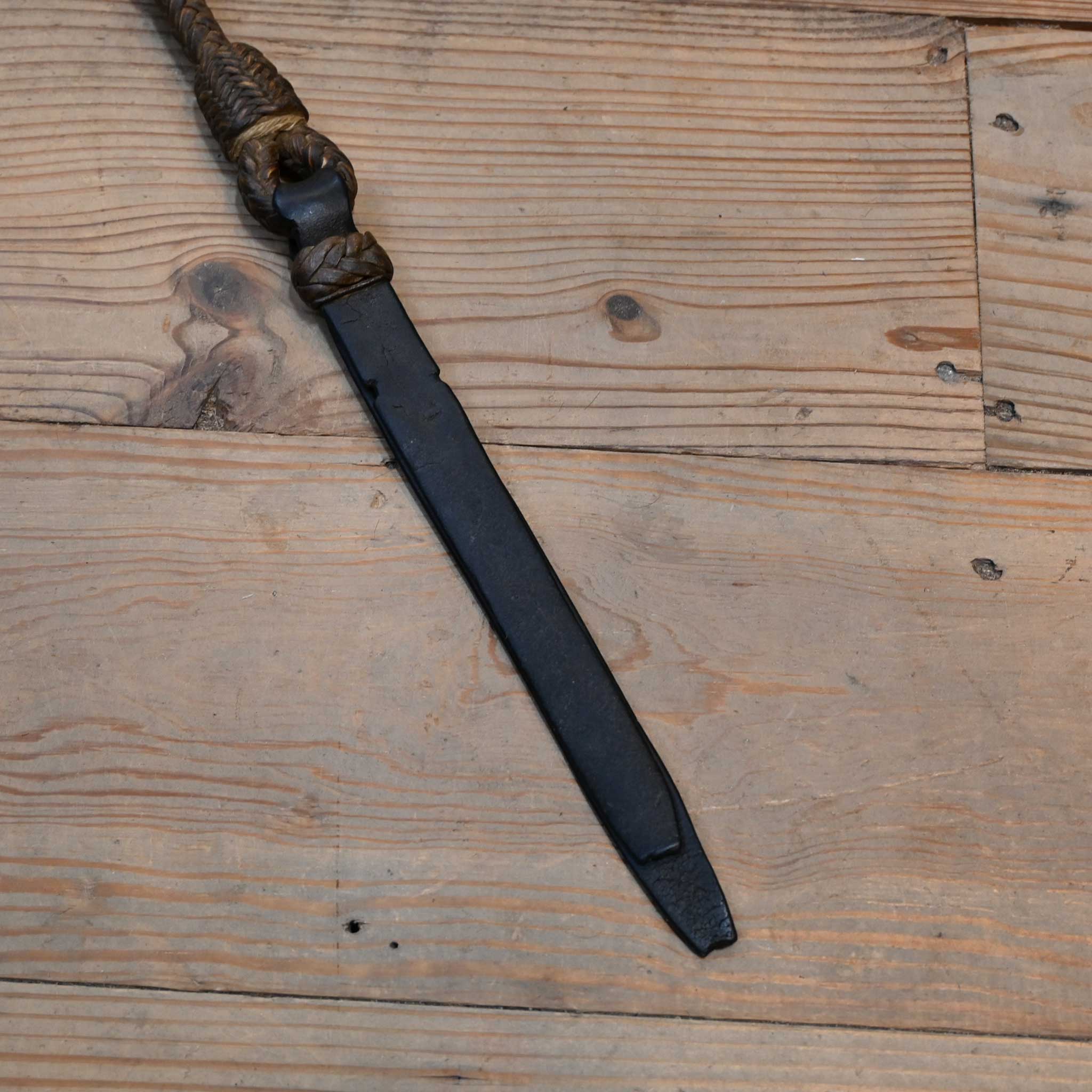 Vintage Leather & Rawhide 27" Quirt - Image 4