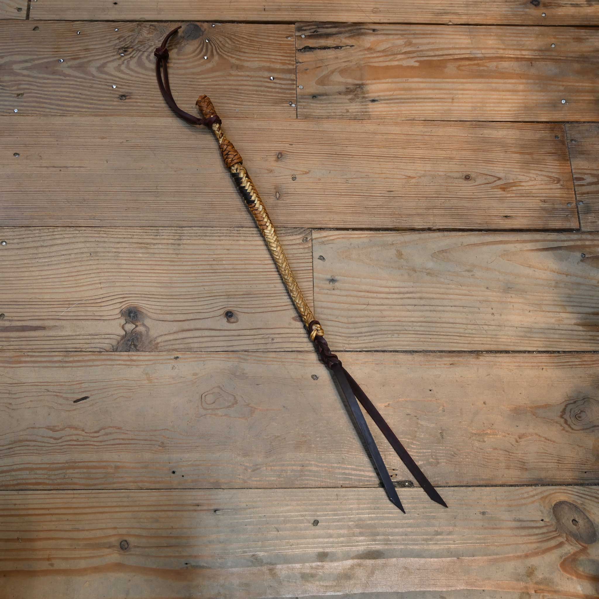 Vintage Braided Rawhide & Leather 26" Quirt