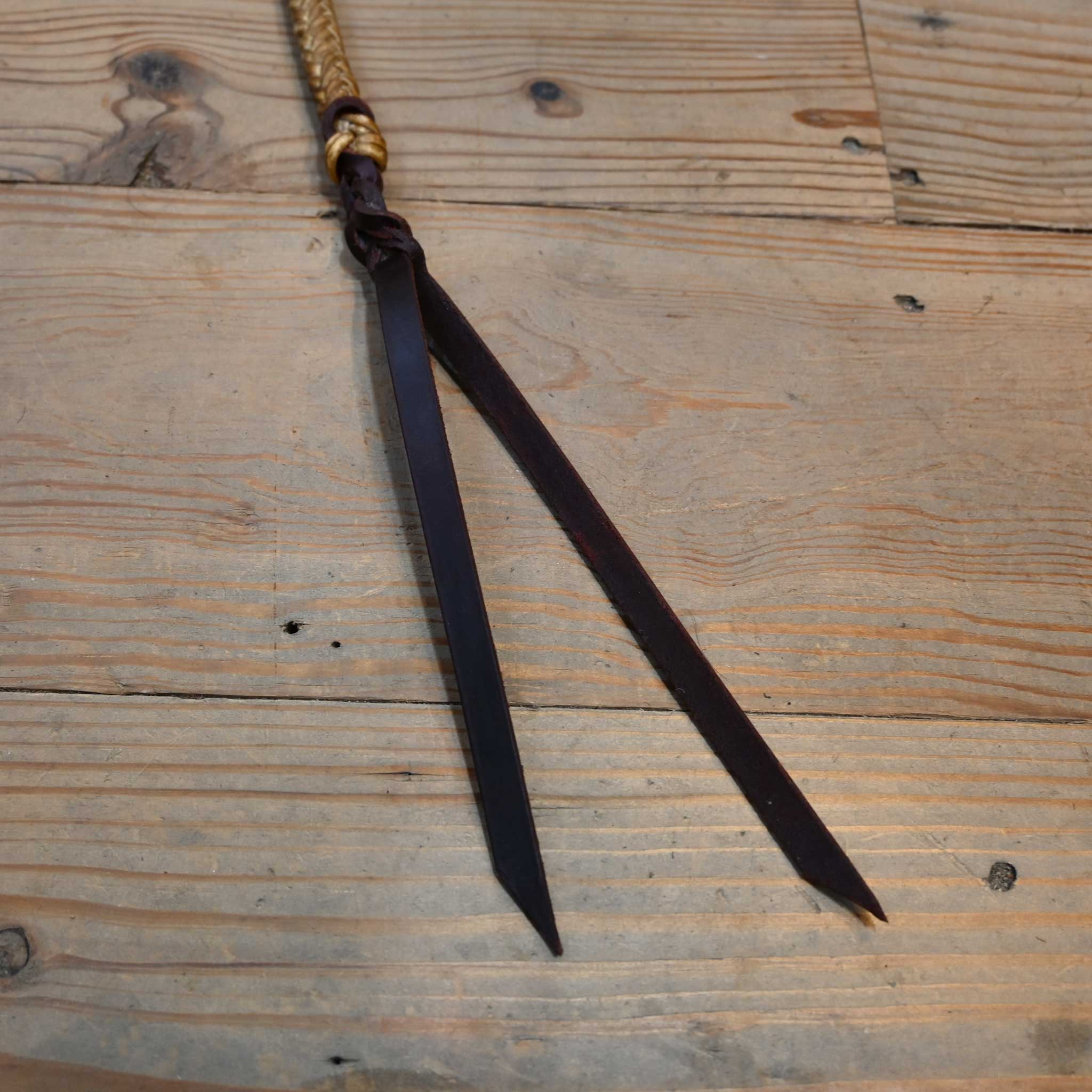 Vintage Braided Rawhide & Leather 26" Quirt - Image 4