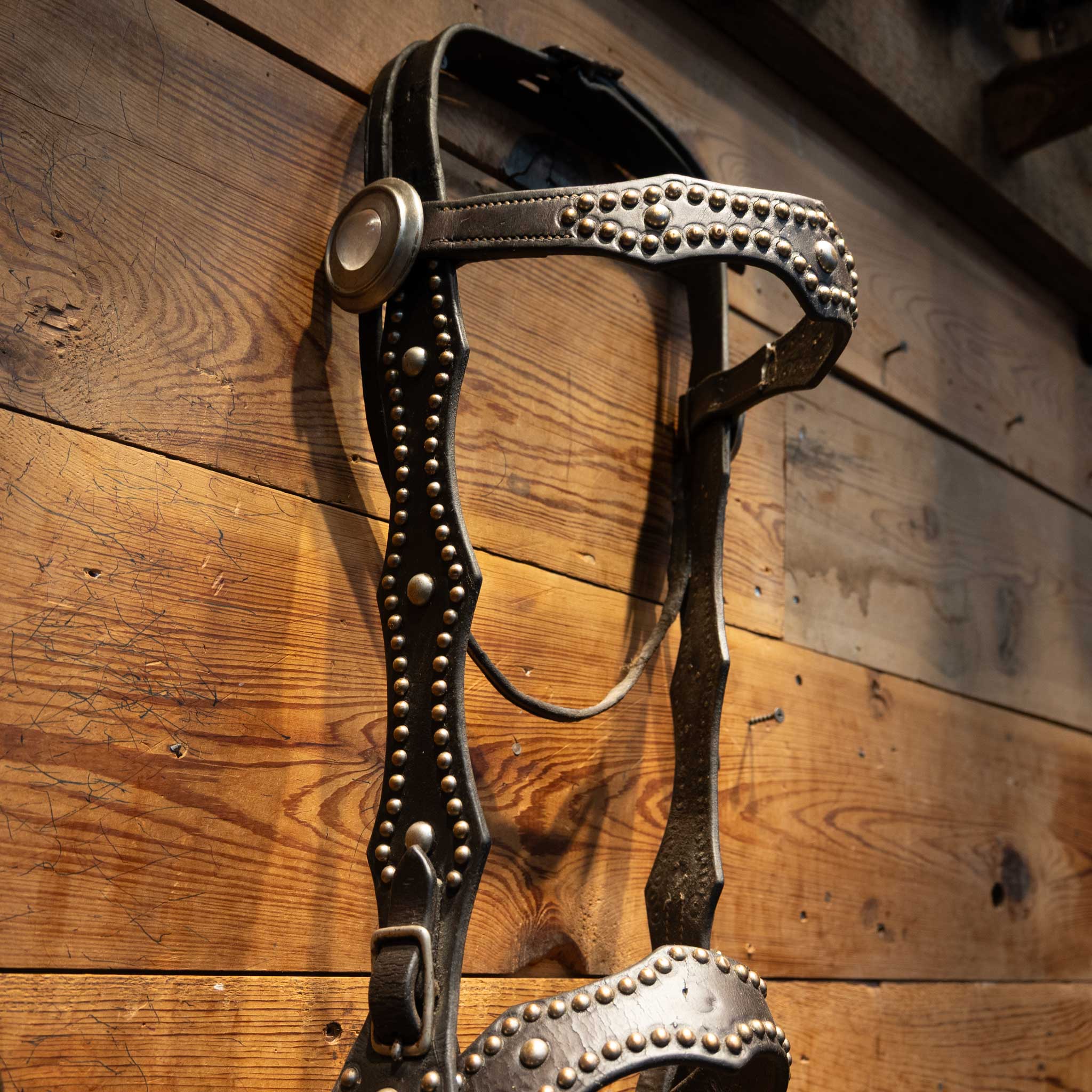 1940's Vintage Dotted Bridle/Cavesson Rig w/Buerman Bit - Image 3