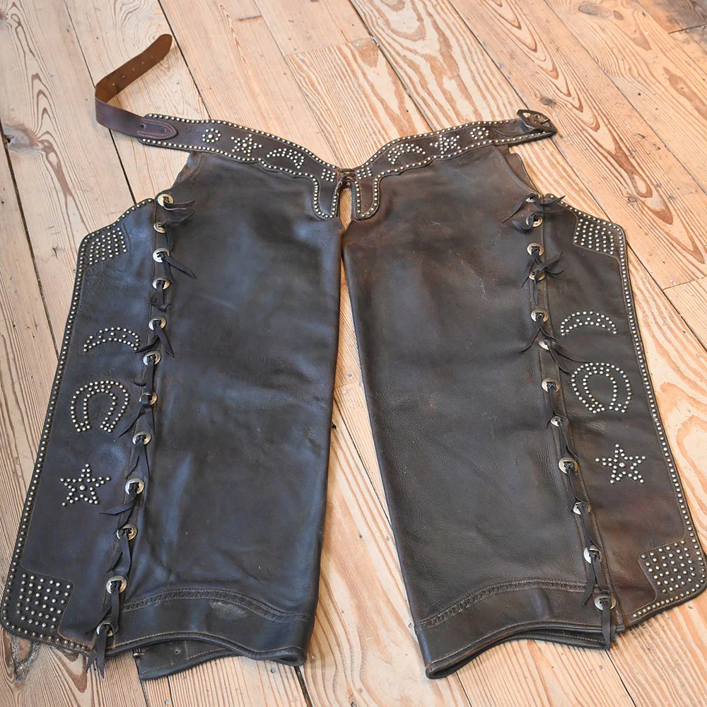 1930's Dotted Leather Shotgun Chaps