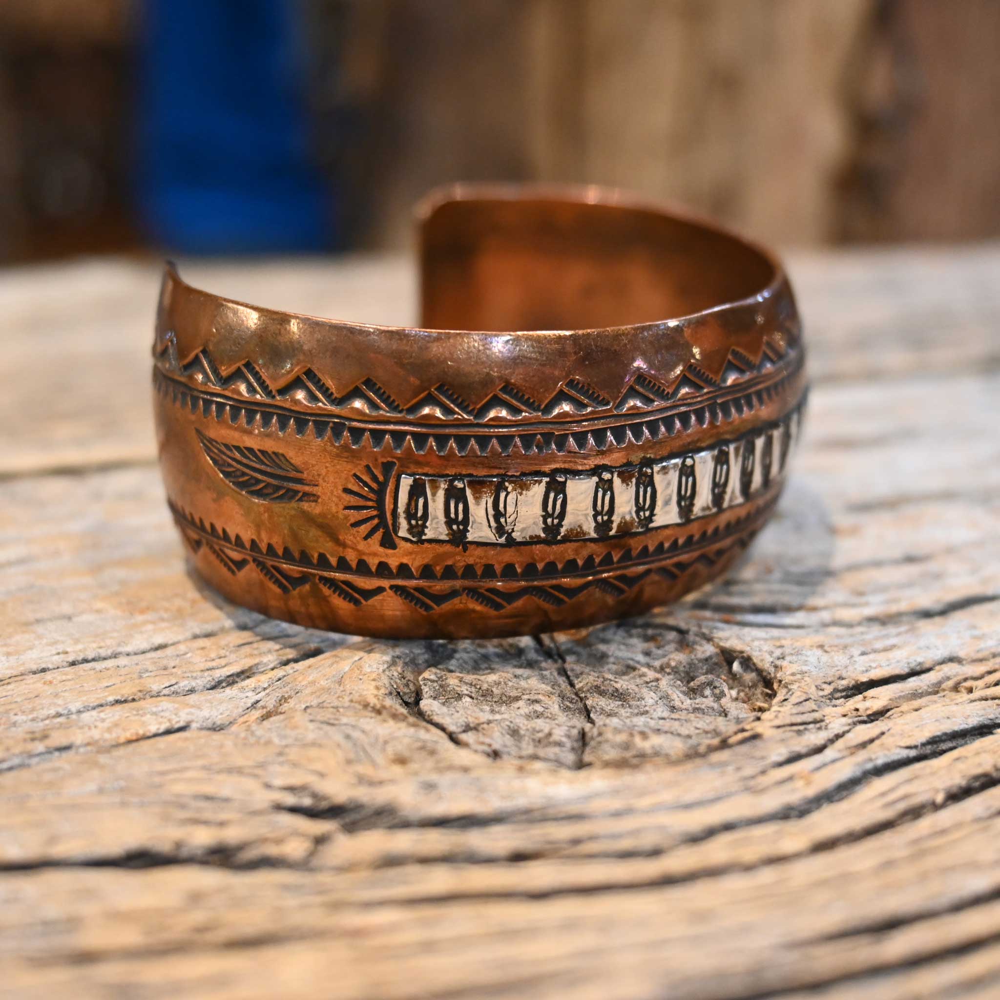 Vintage Copper Cuff w/ Sterling Silver Accents - Image 3