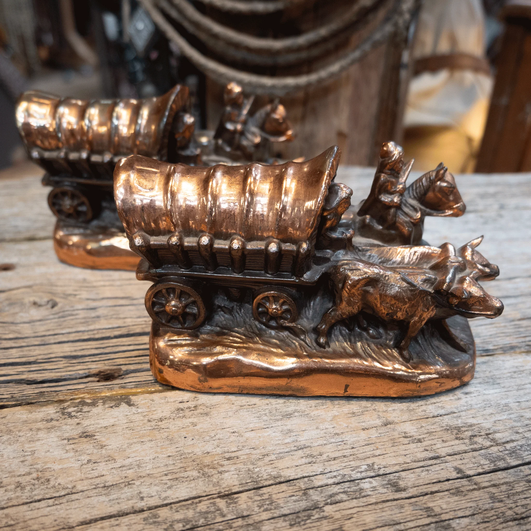 Vintage Dodge Inc. Horse & Carriage Copper Bookends