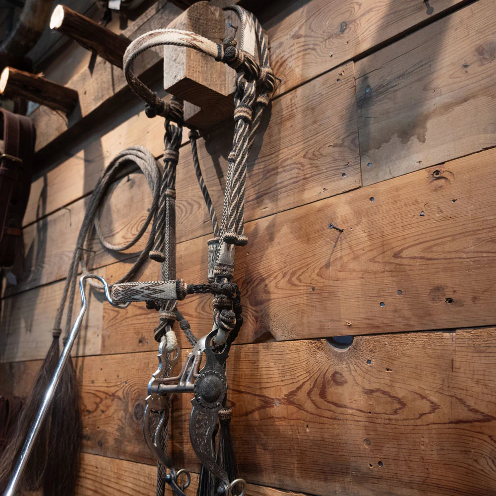 Vintage Horse Hair Bridle Rig w/a Les Vogt Spade Bit - Image 8