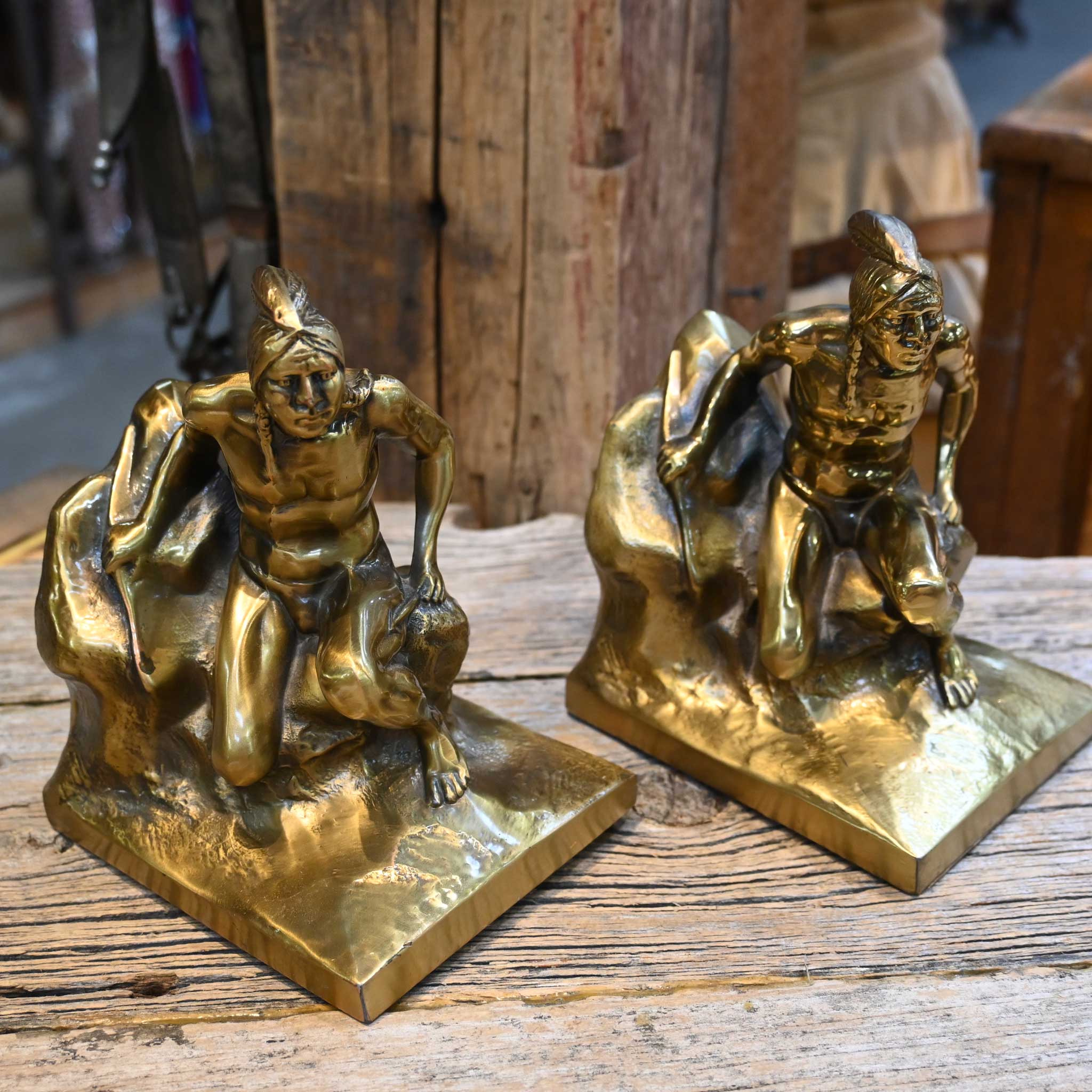 Vintage PM Craftsman Indian Scout Bookends