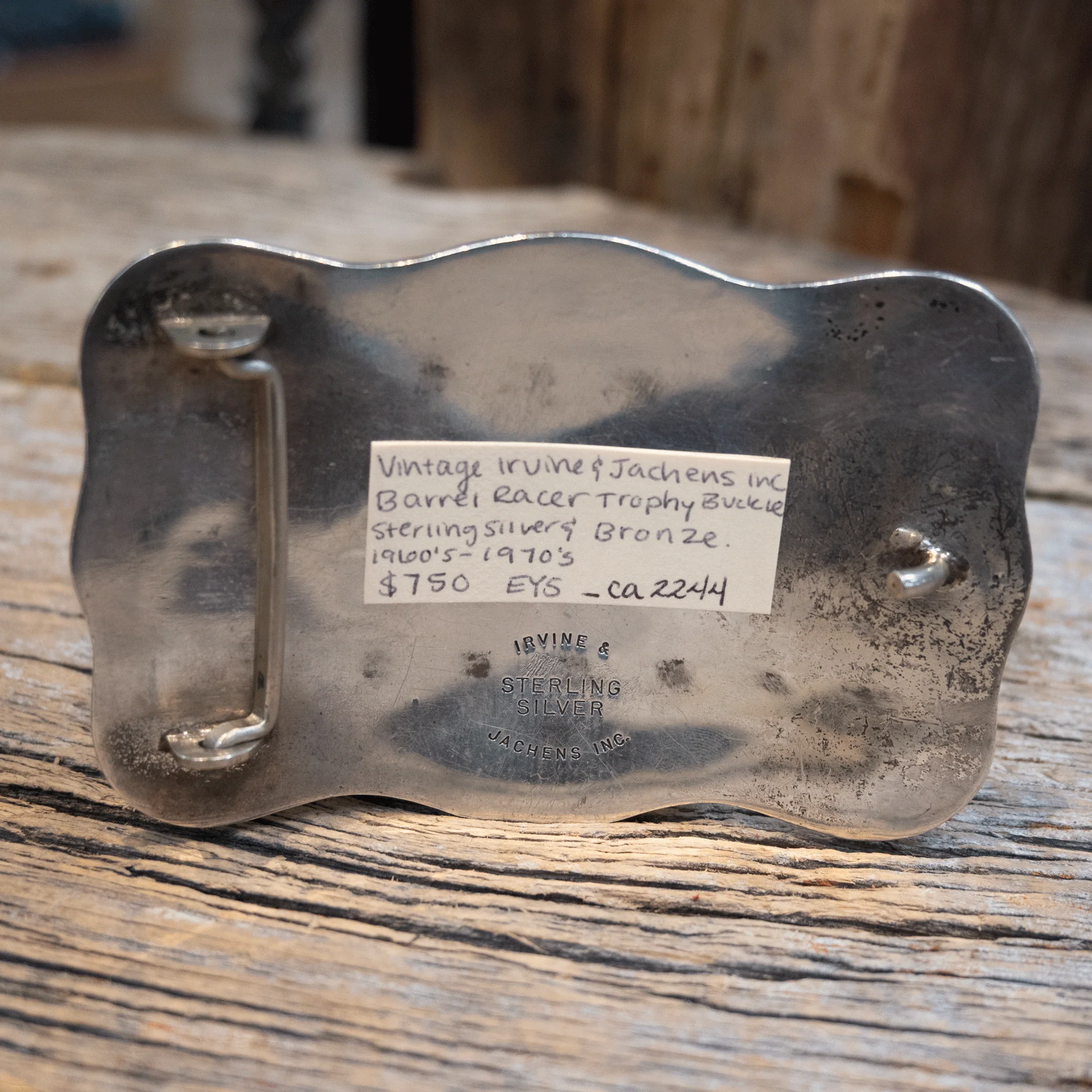 1960's - 70's Irvine & Jachens Barrel Racer Trophy Belt Buckle - Image 3
