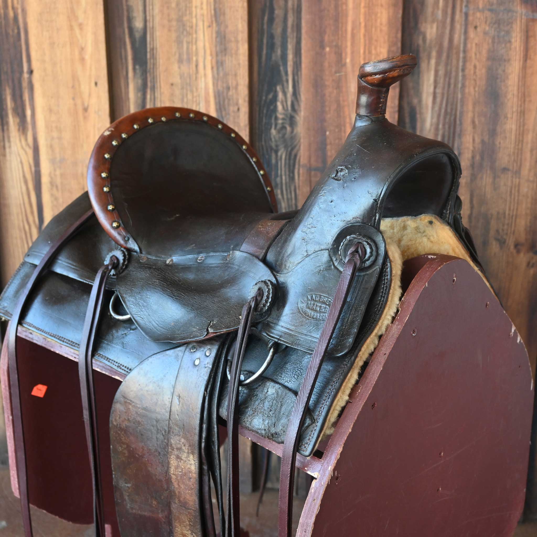 Vintage 1890 Isaac Cherry Saddle - Image 2