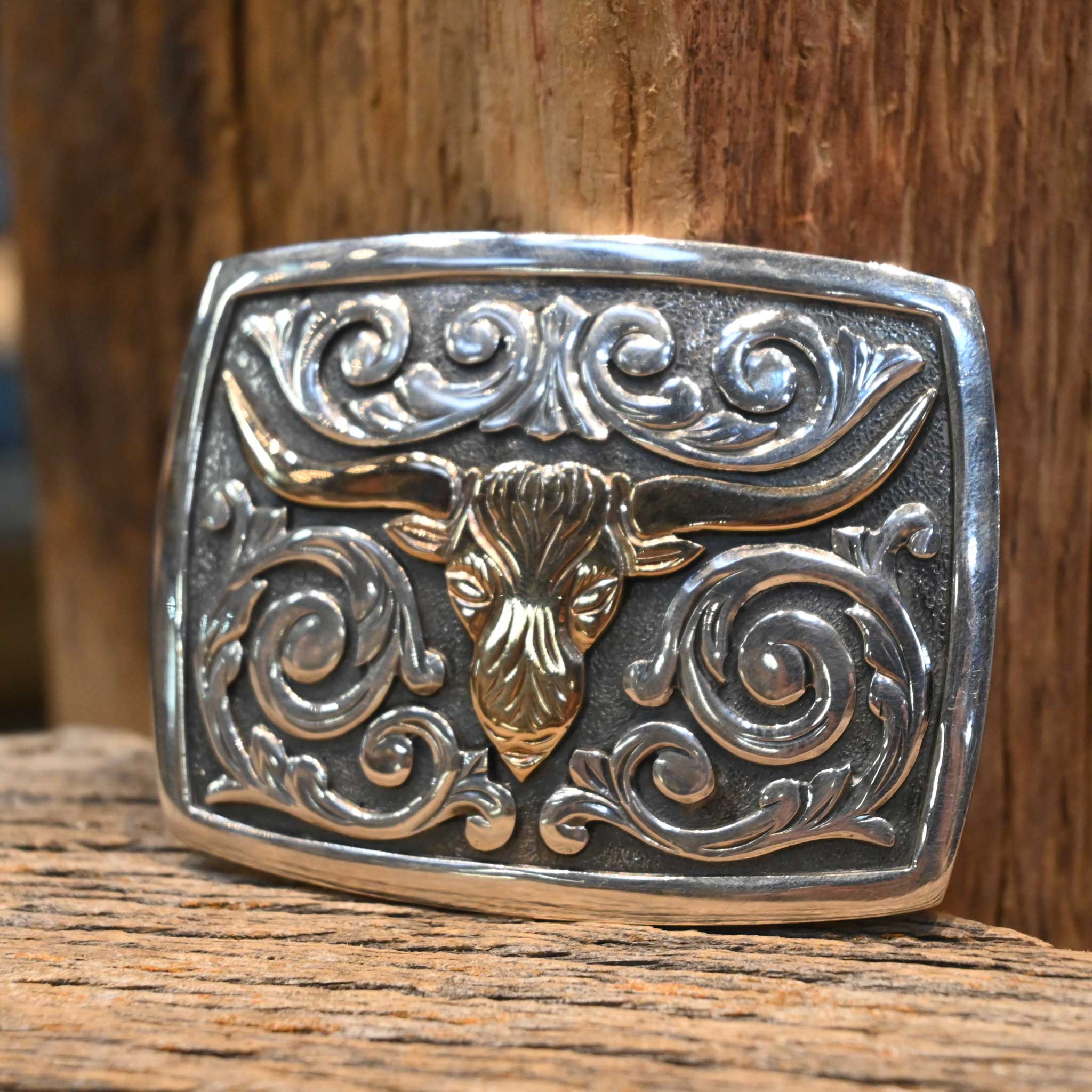 Early 2000's James Reid Longhorn Belt Buckle - Image 2