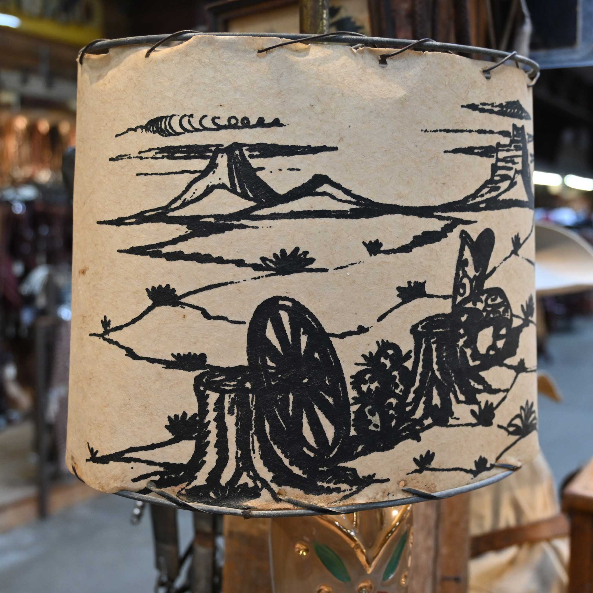 Vintage Copper Western Boot Lamp w/Shade in great condition - Image 3