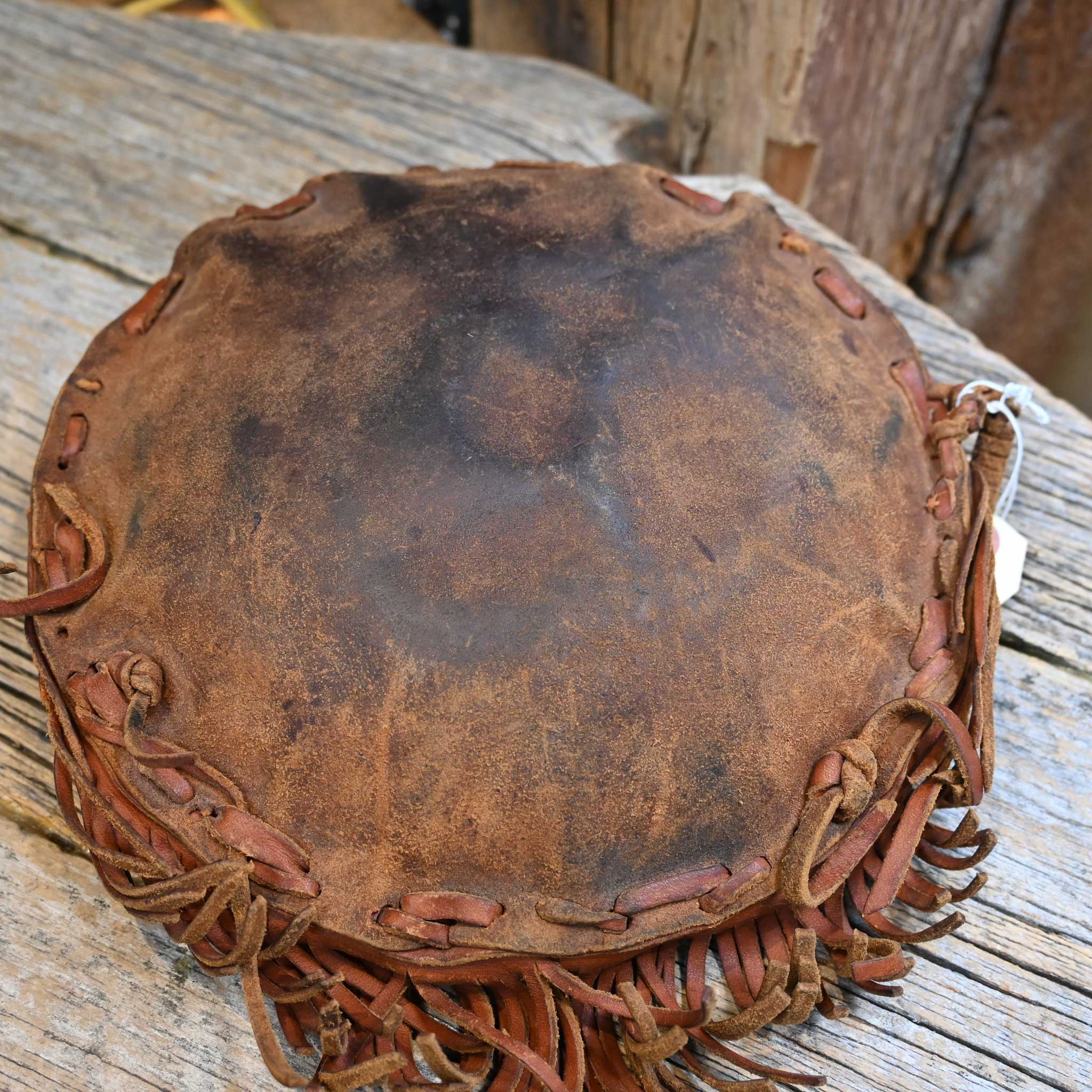 Vintage Leather w/Fringe Cover Canteen - Image 2