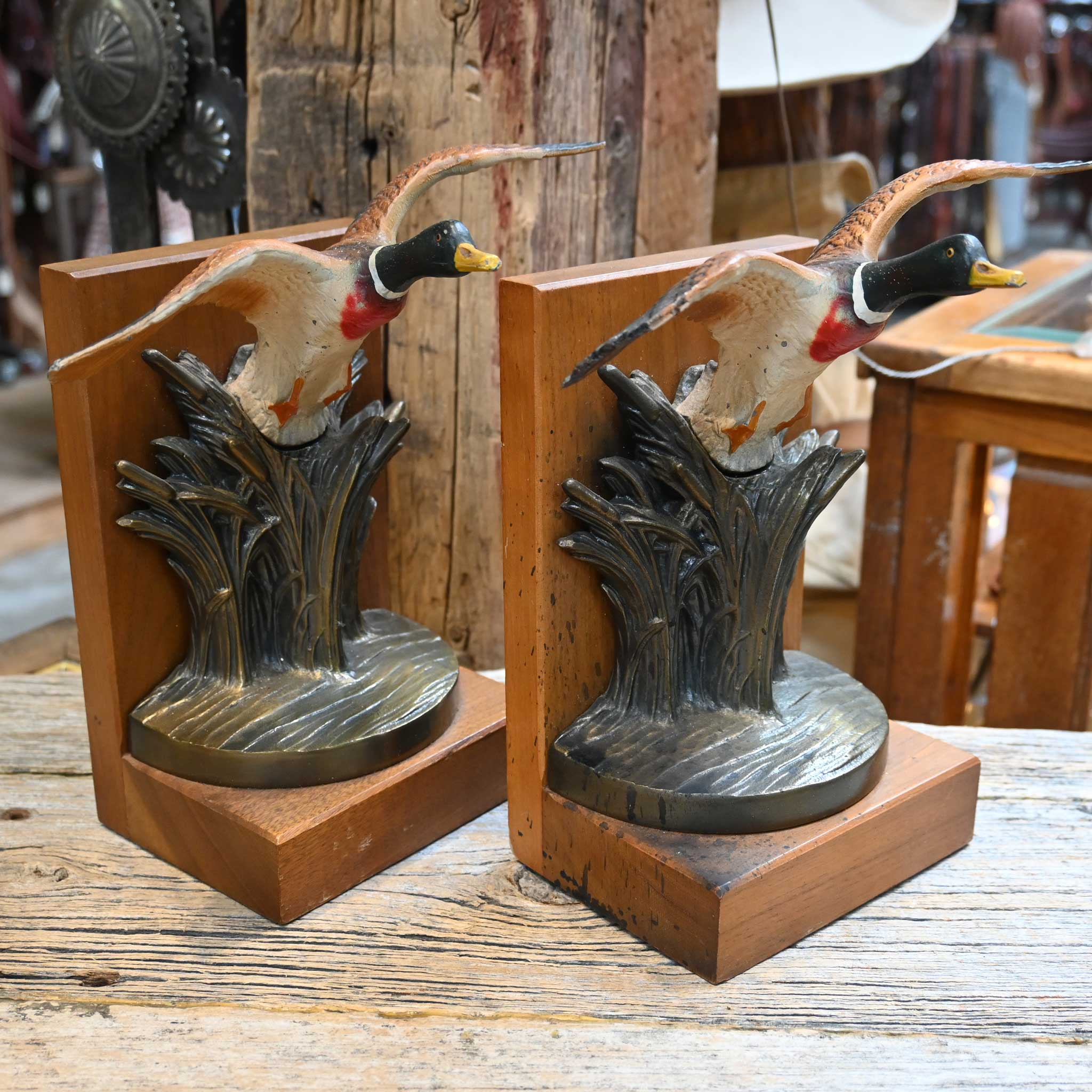 Striking Flying Mallard Bookends - Image 2