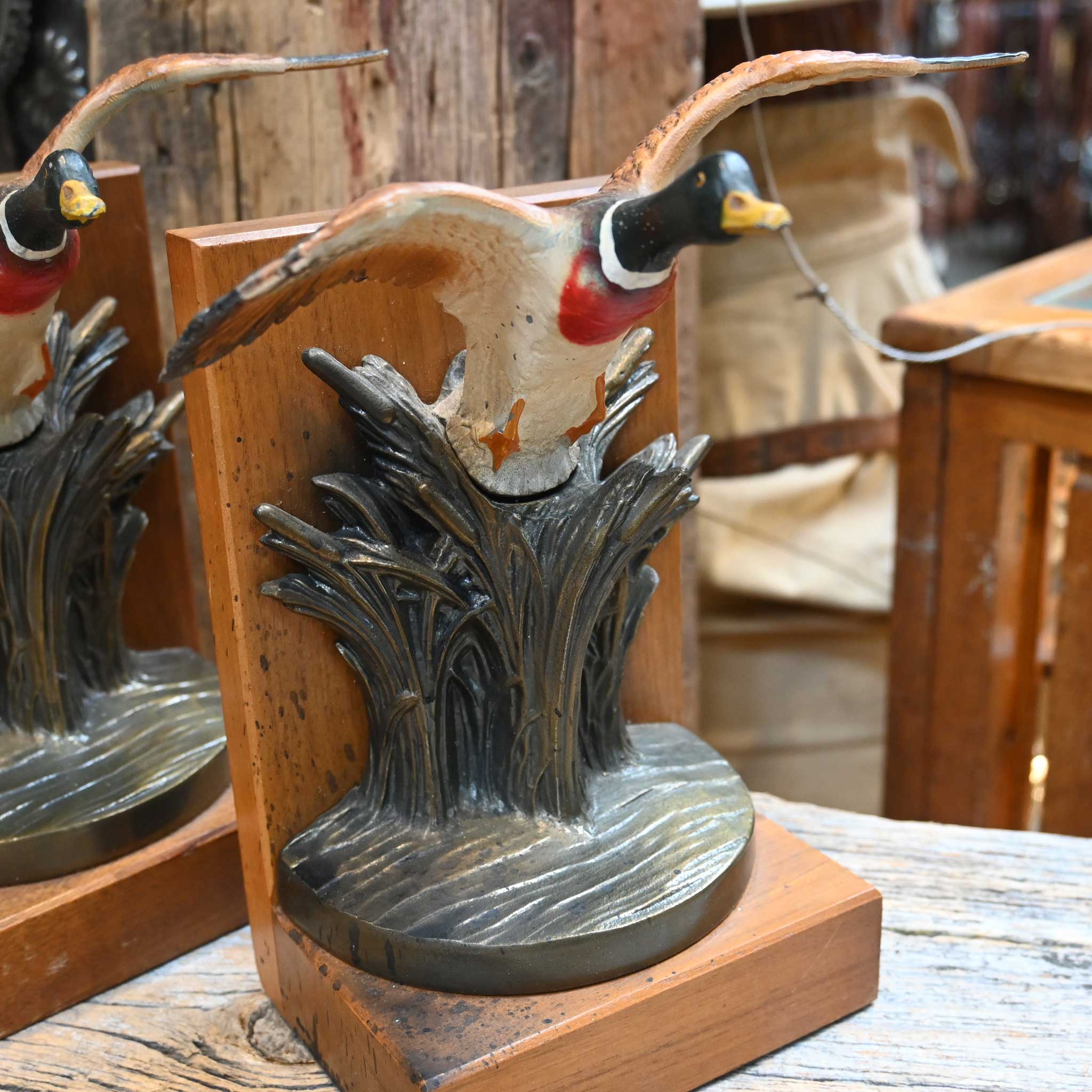 Striking Flying Mallard Bookends - Image 3