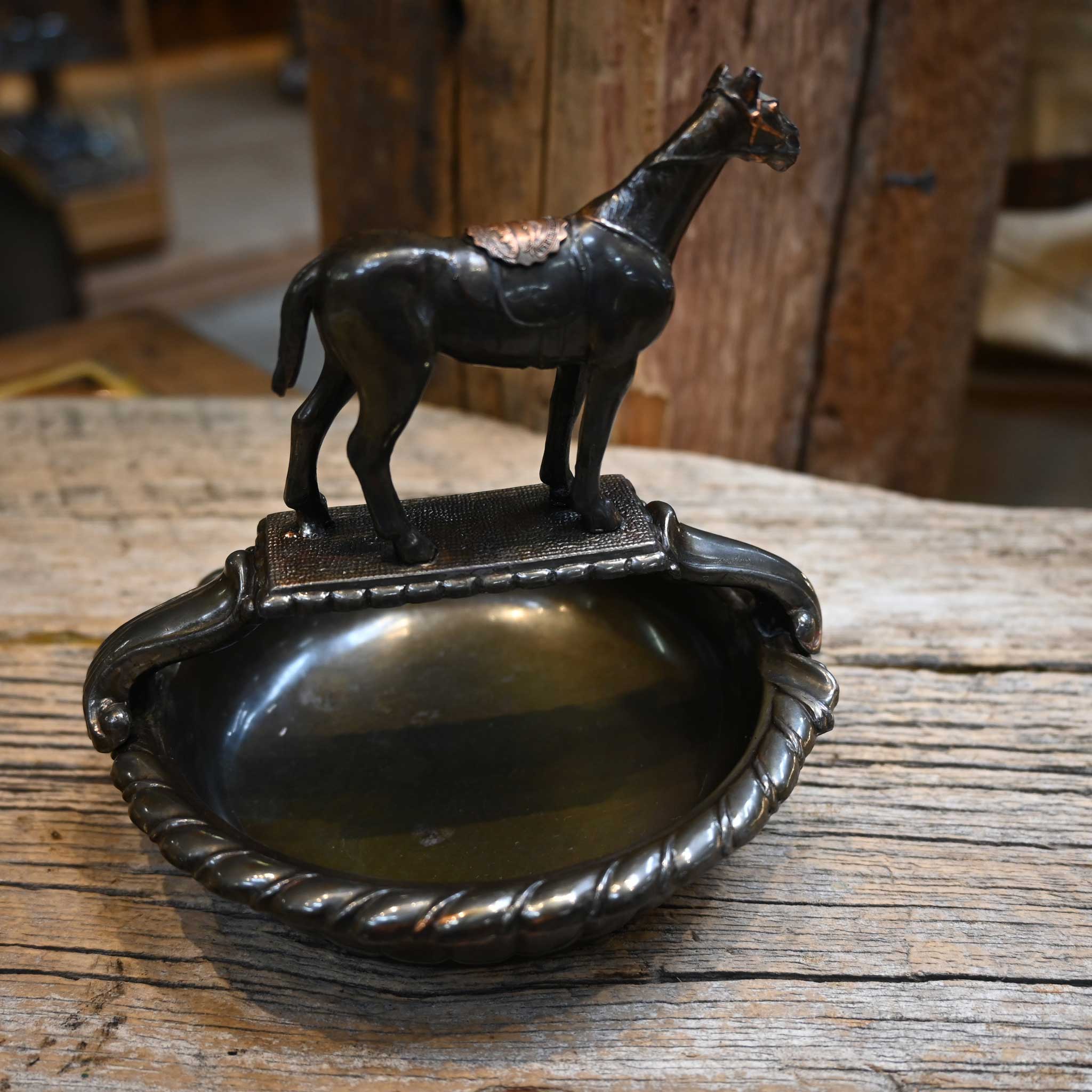 Vintage Mid Century Bronze Horse Coin Dish Souvenir - Image 2