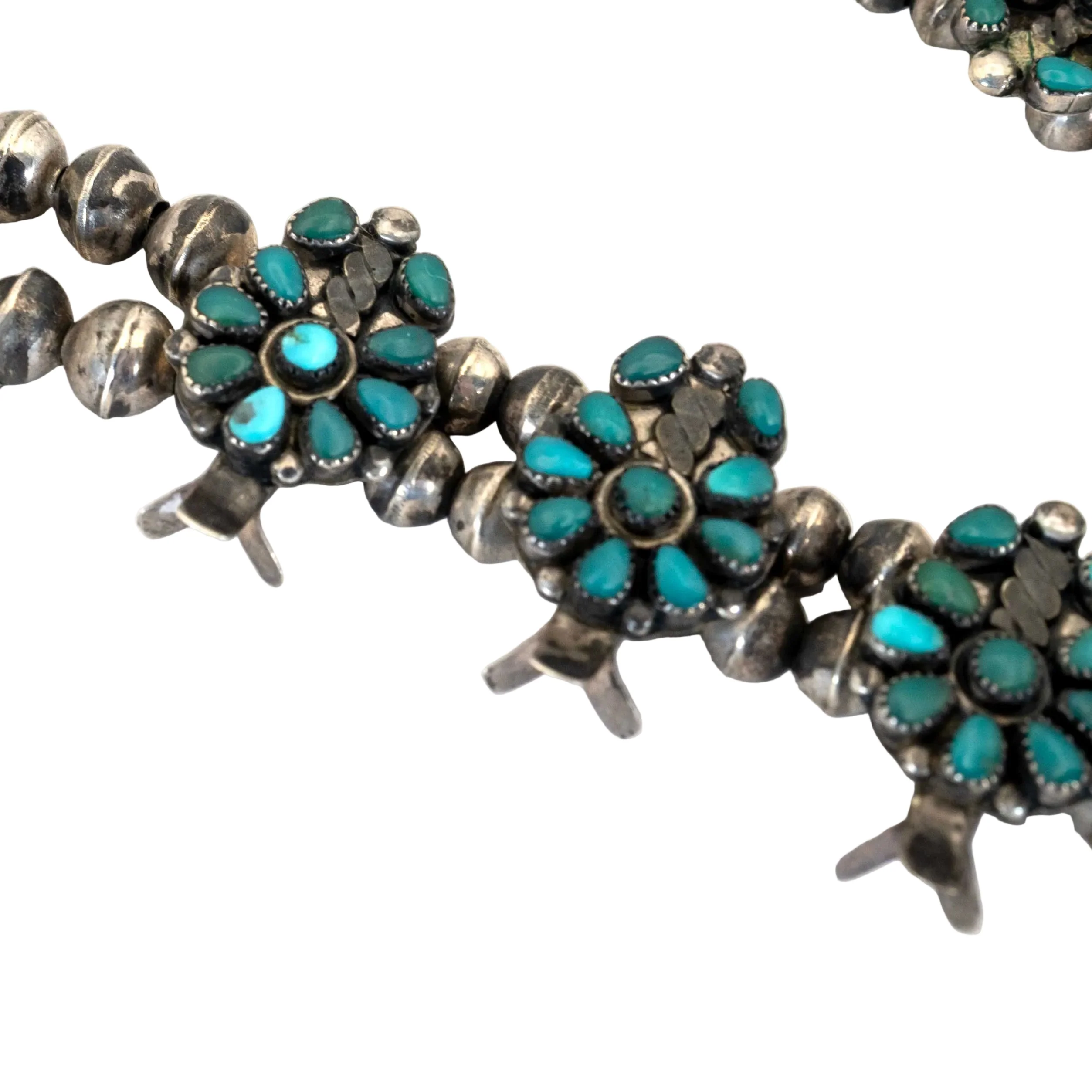 Vintage Multi Turquoise Squash Blossom Necklace - Image 3