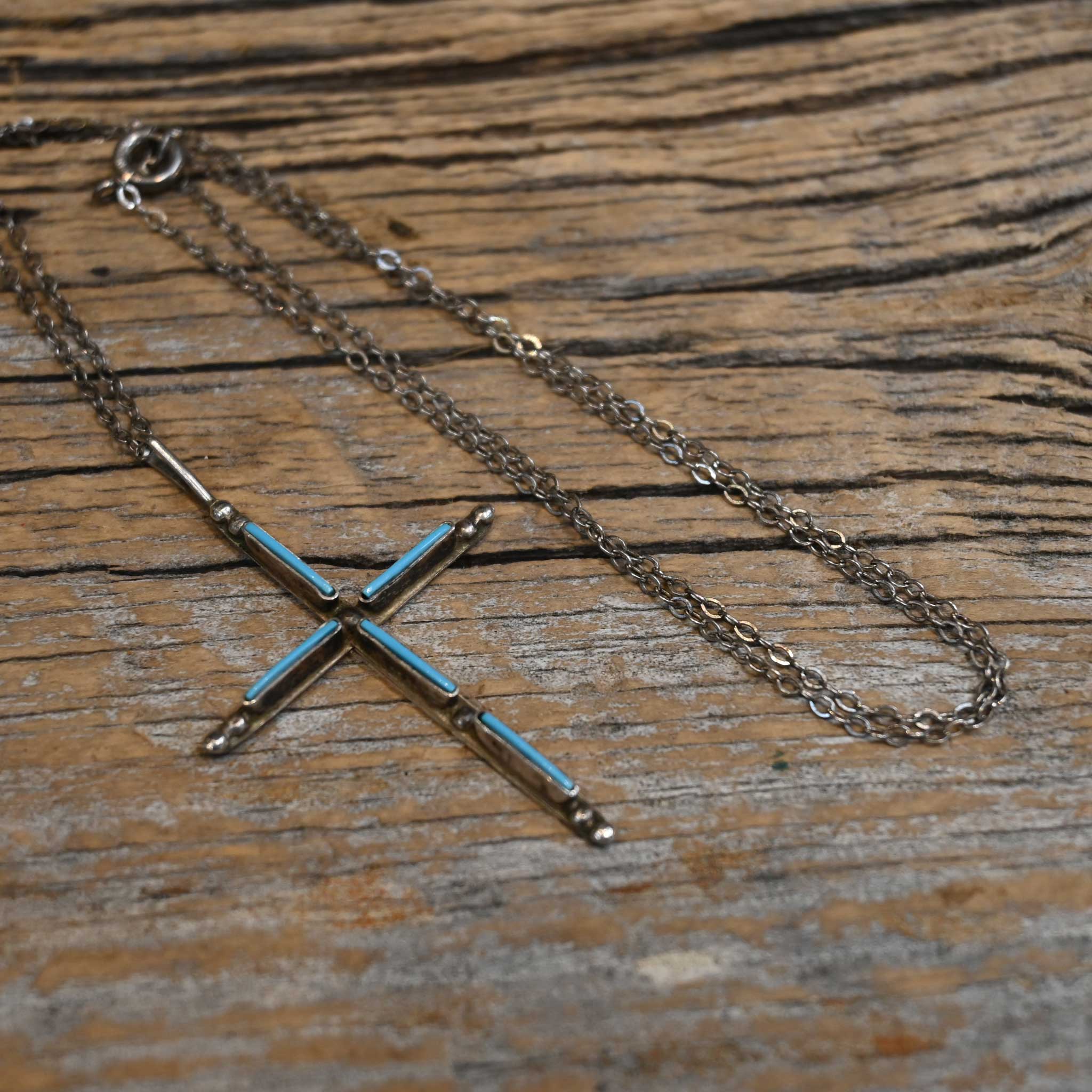 Vintage Navajo Cross Turquoise Cross Pendant