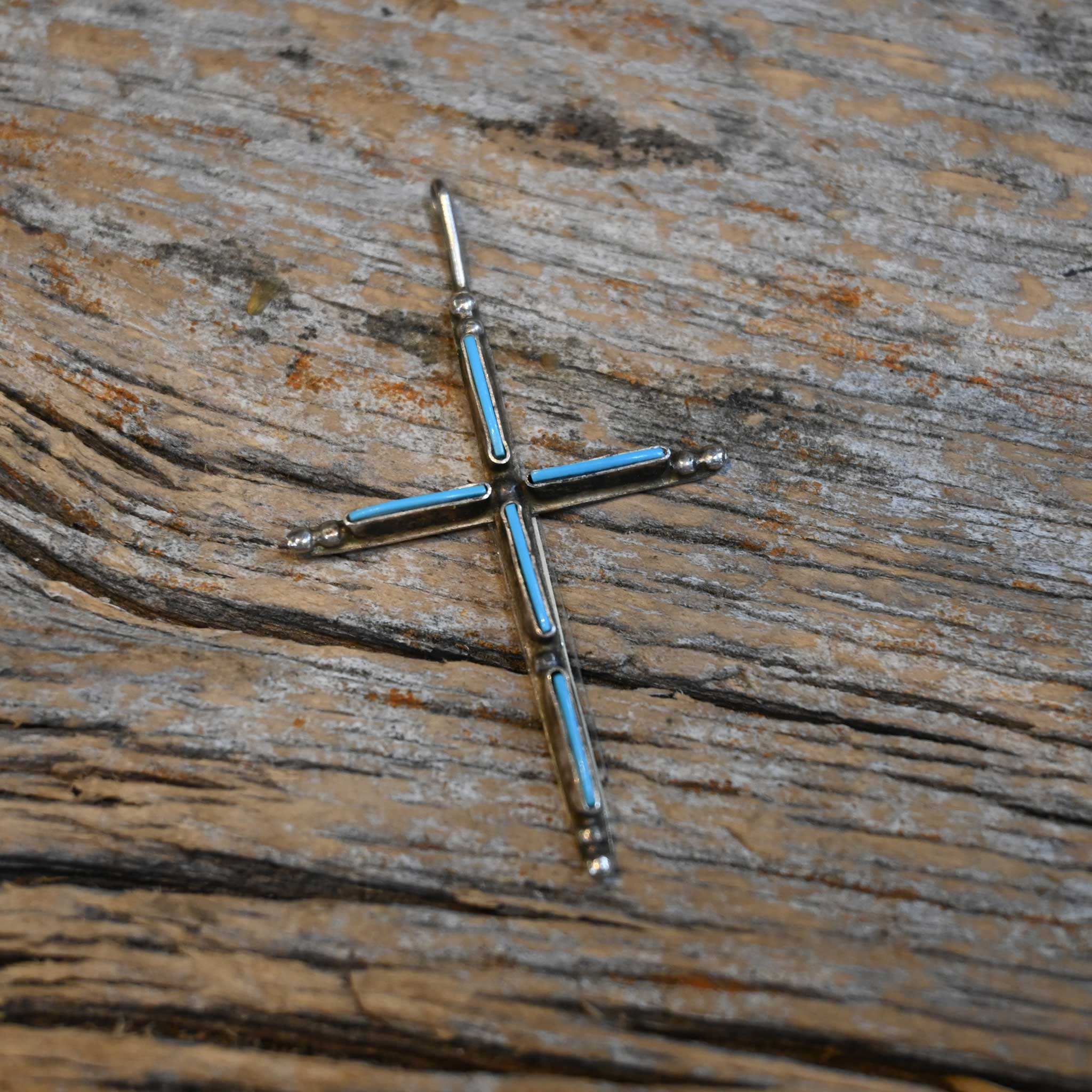 Vintage Navajo Cross Turquoise Cross Pendant - Image 3
