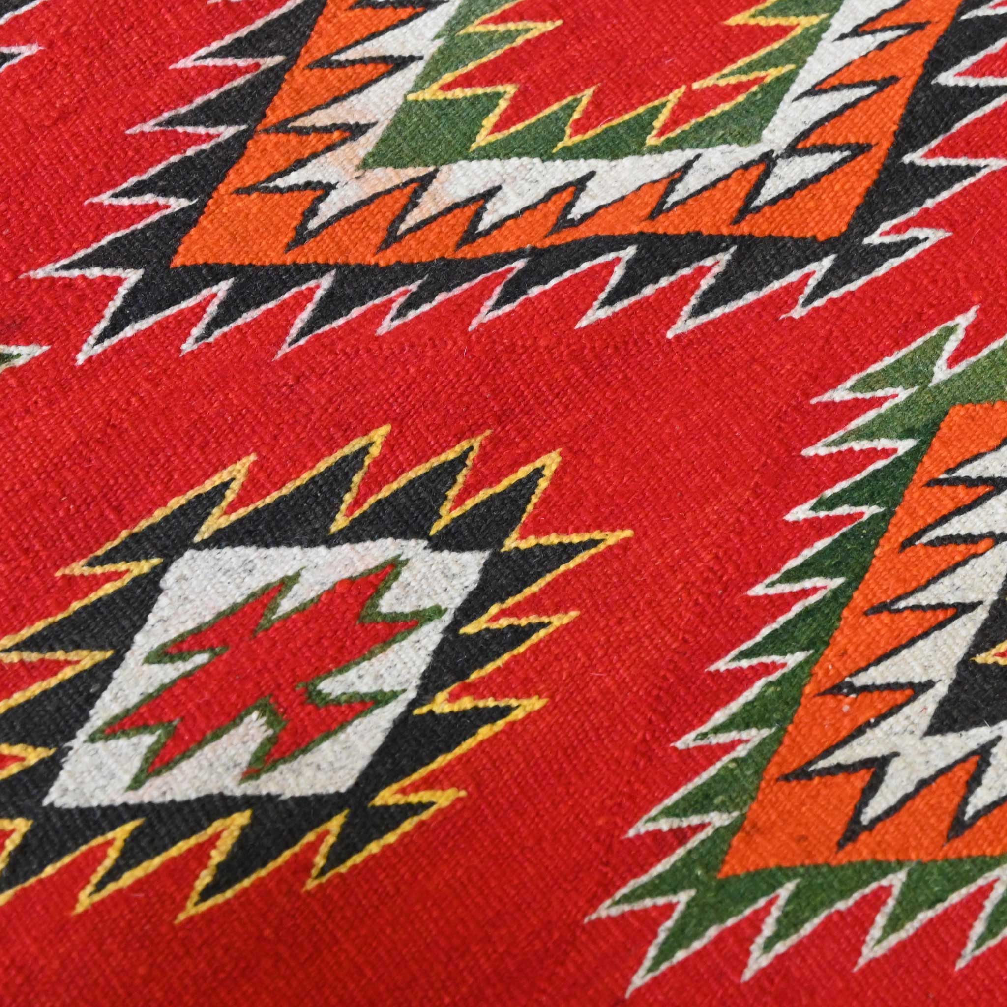 Vintage Navajo Rug Red Mesa Eye Dazzler w/Germantown Fringe - Image 3