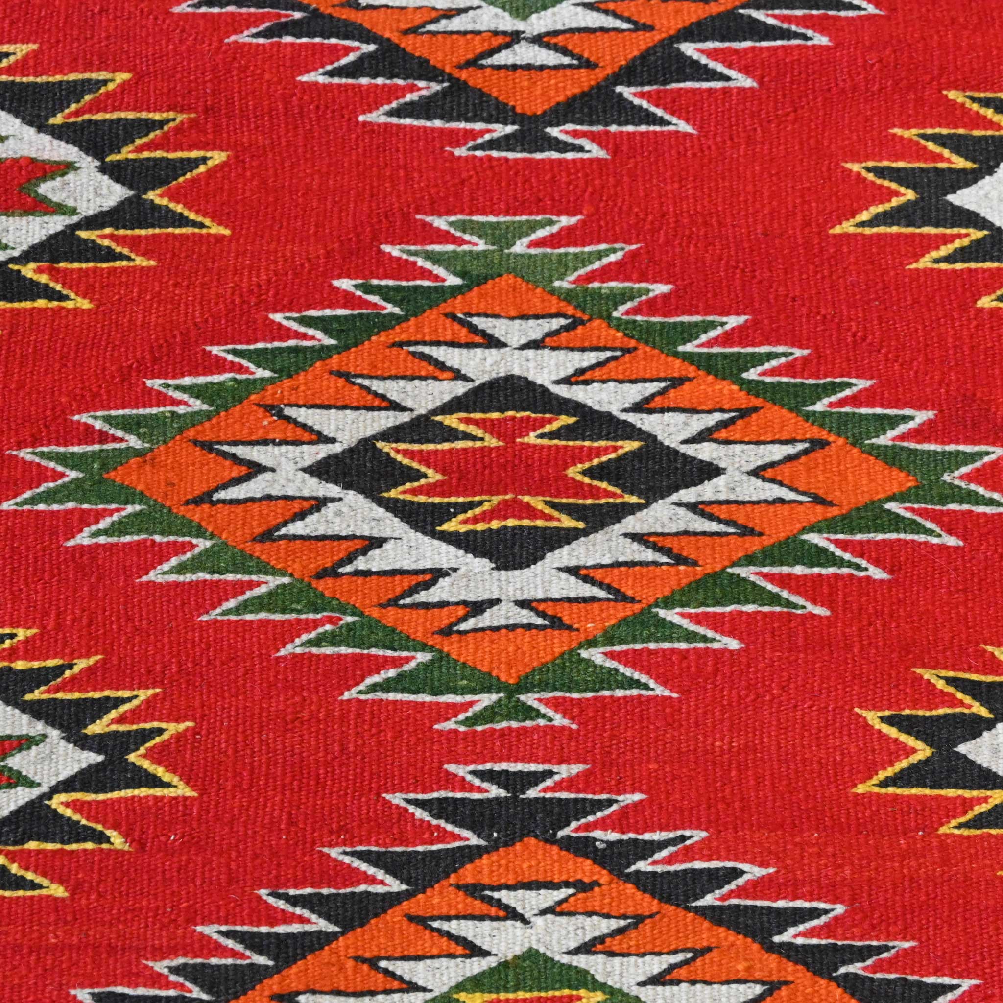 Vintage Navajo Rug Red Mesa Eye Dazzler w/Germantown Fringe - Image 4