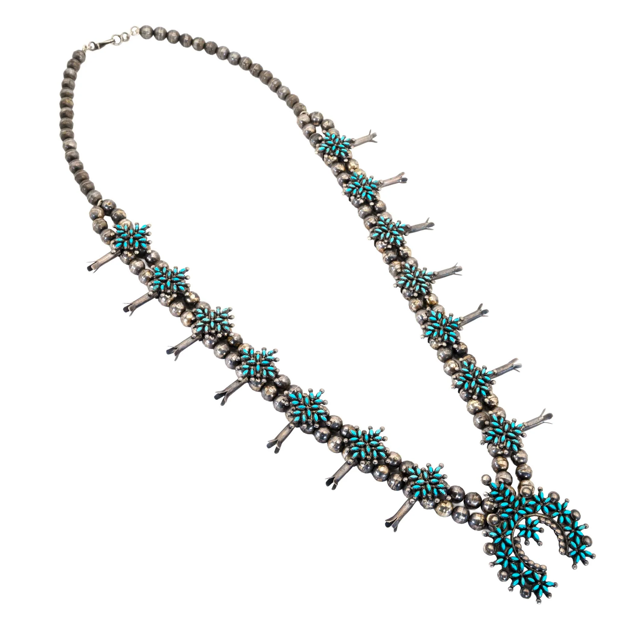 Vintage Needlepoint Squash Blossom Necklace - Image 2