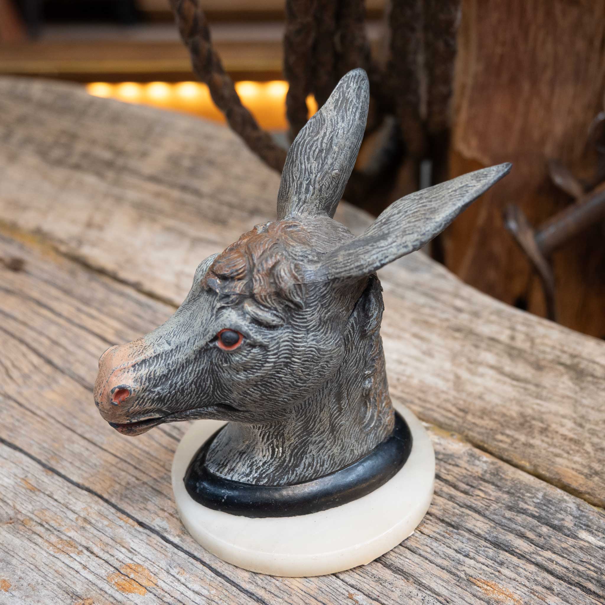 Vintage Cast Iron Donkey Inkwell great collectors piece - Image 2