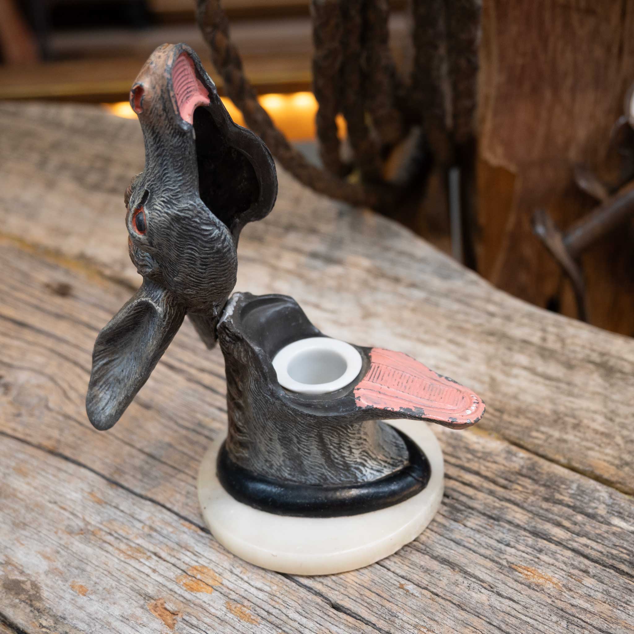 Vintage Cast Iron Donkey Inkwell great collectors piece - Image 3
