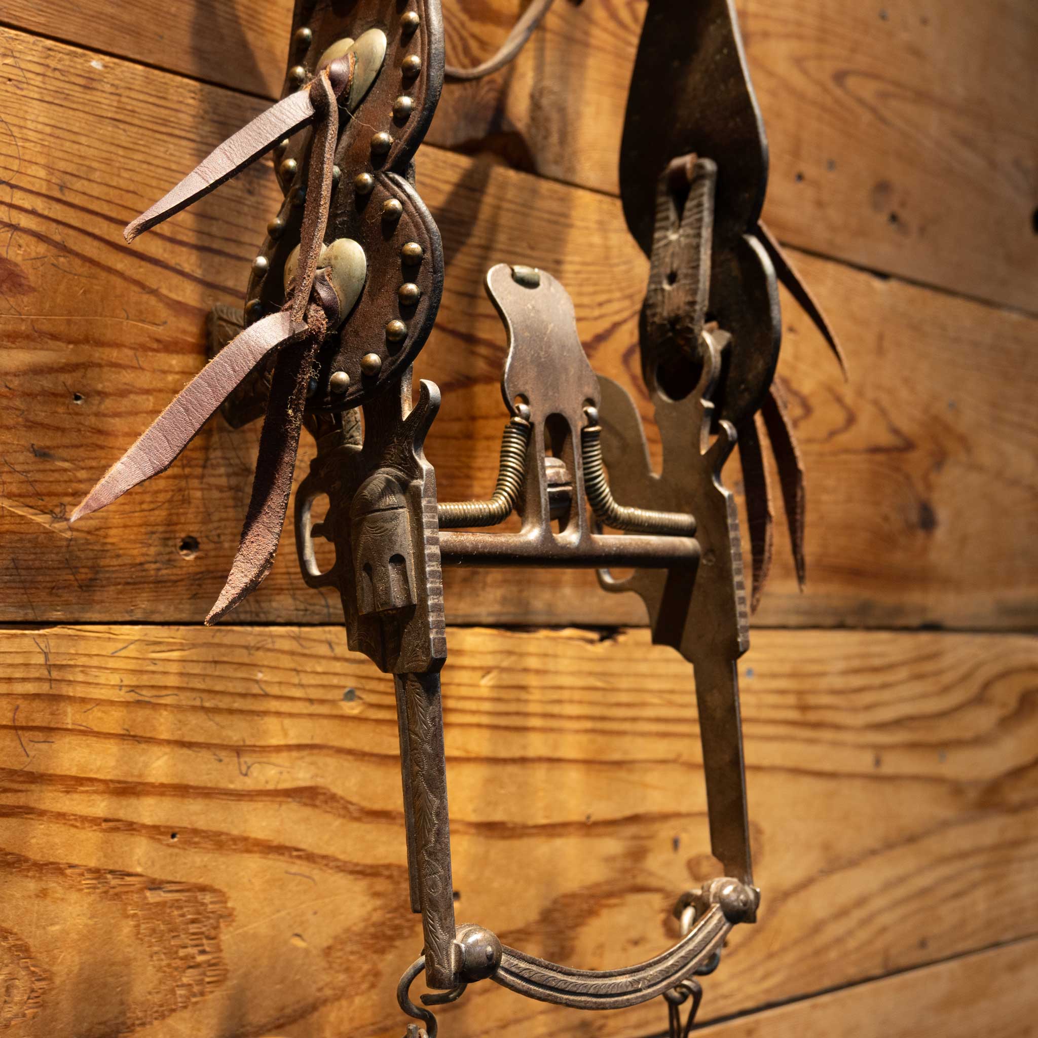 Vintage Pistol Shank Spade Bit Bridle Rig