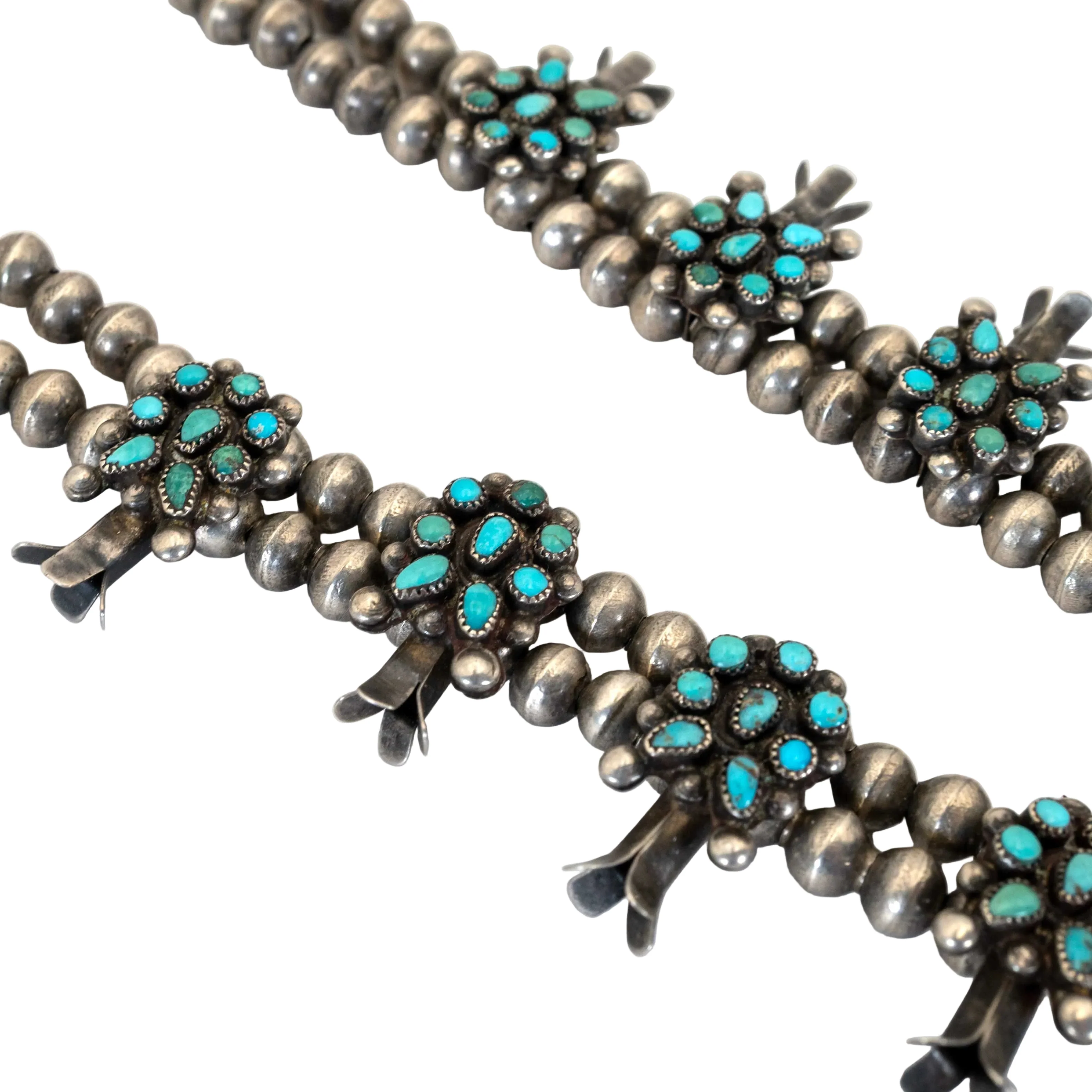 Vintage Petite Point Squash Blossom Necklace - Image 3