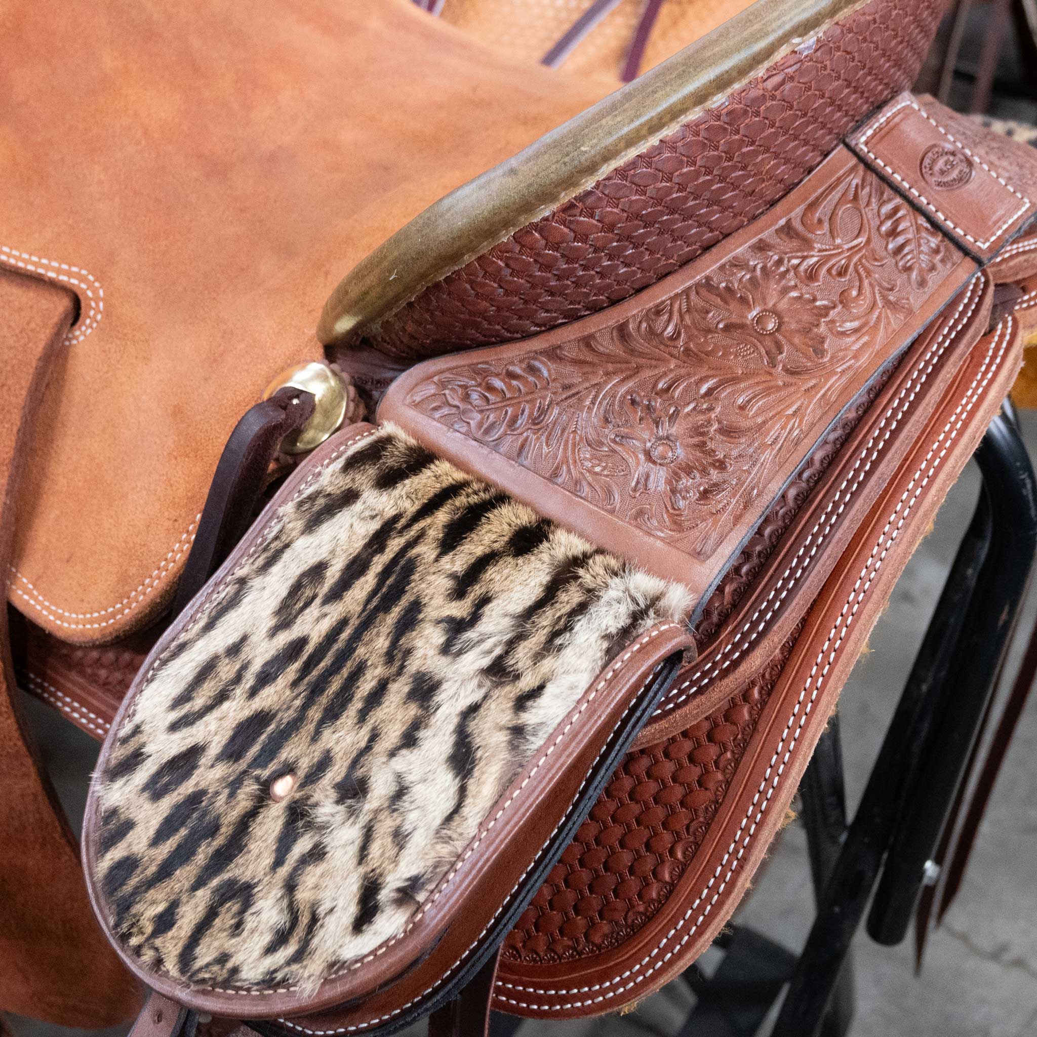 Vintage Leopard Hide Saddle Bags