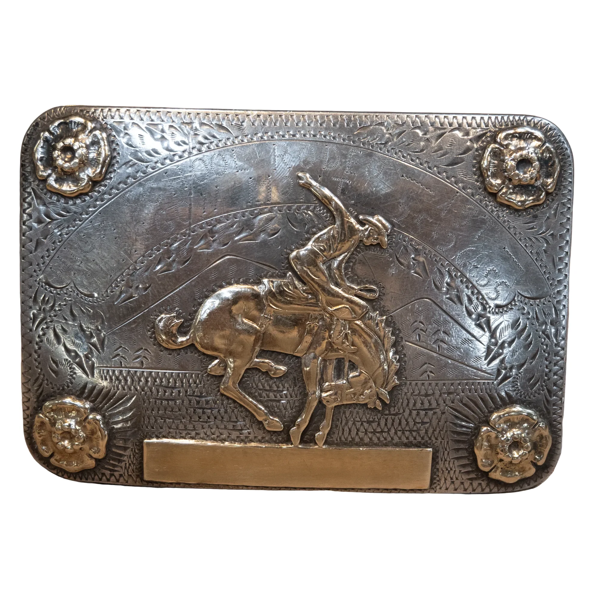 1955 Renalde Sterling & 10K Trophy Belt Buckle