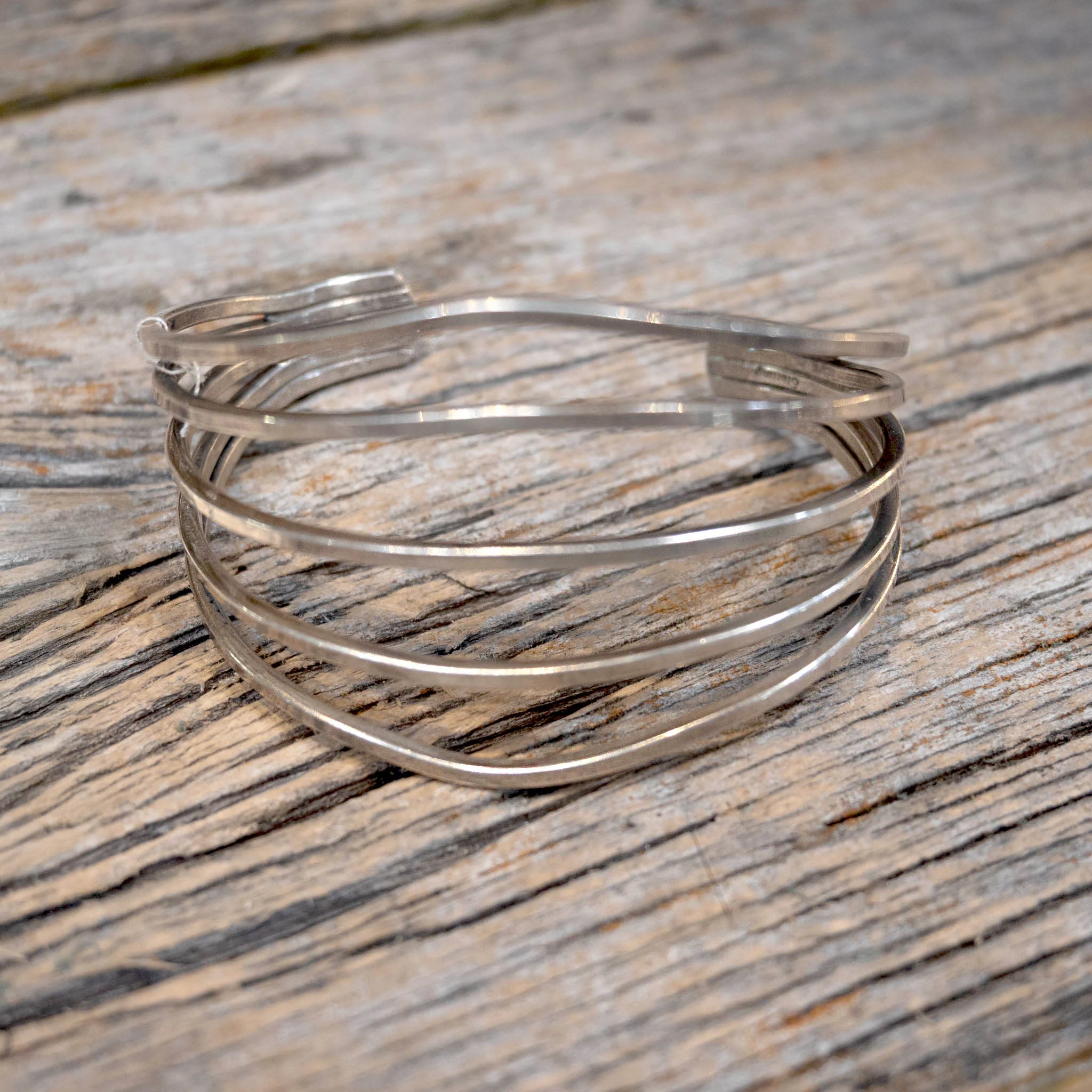 Vintage Sterling Silver 5 Row Bracelet