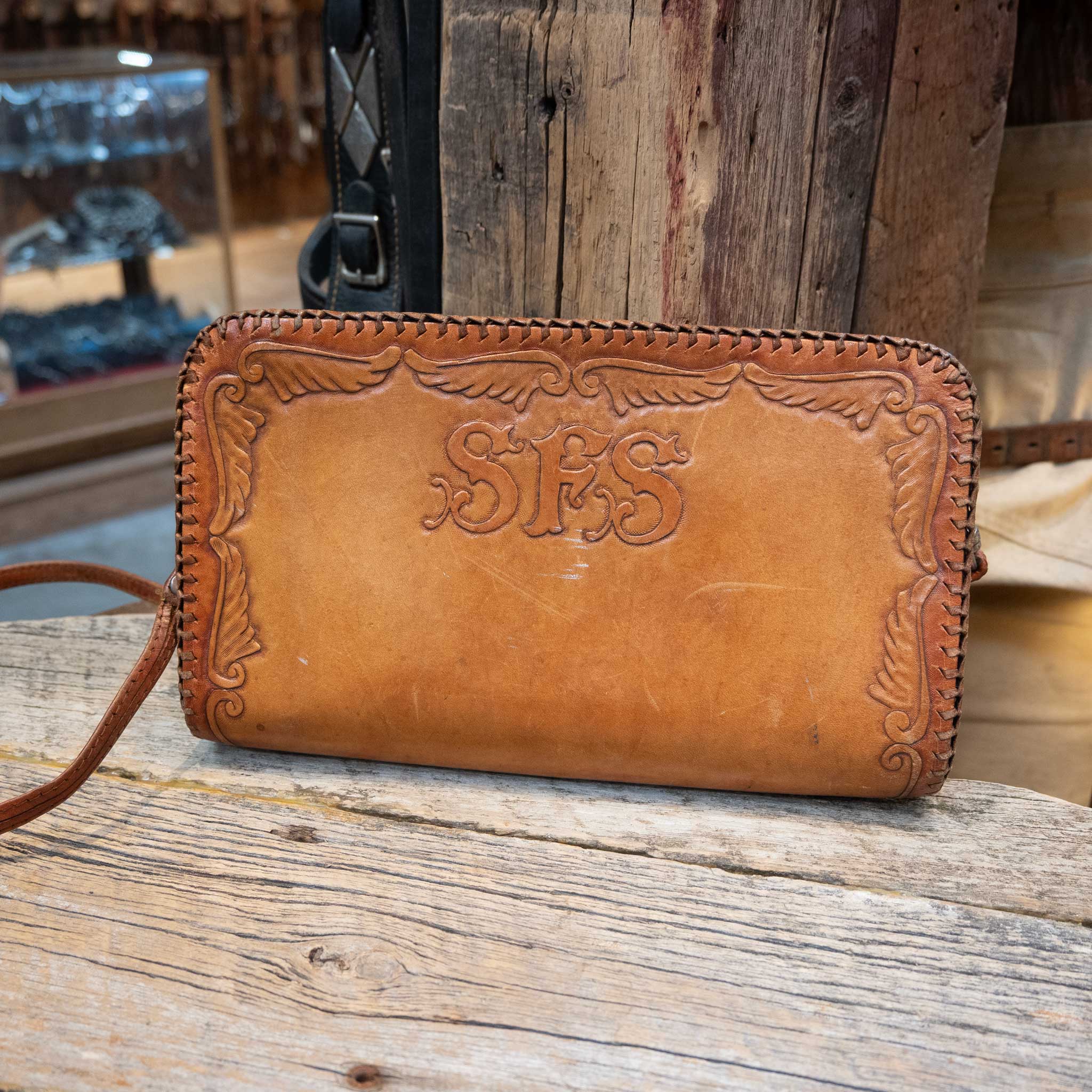 Vintage "SFS" Tooled Leather Purse - Image 2