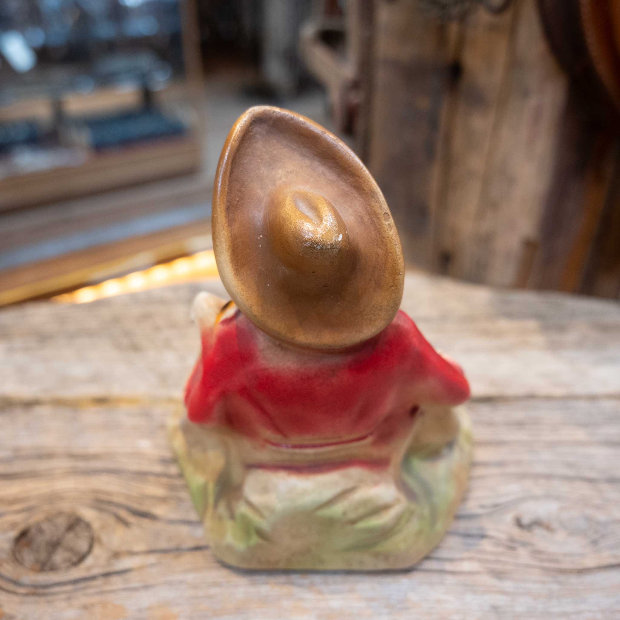 Singing Guitar Player Chalkware Ashtray w/Original Glass - Image 2