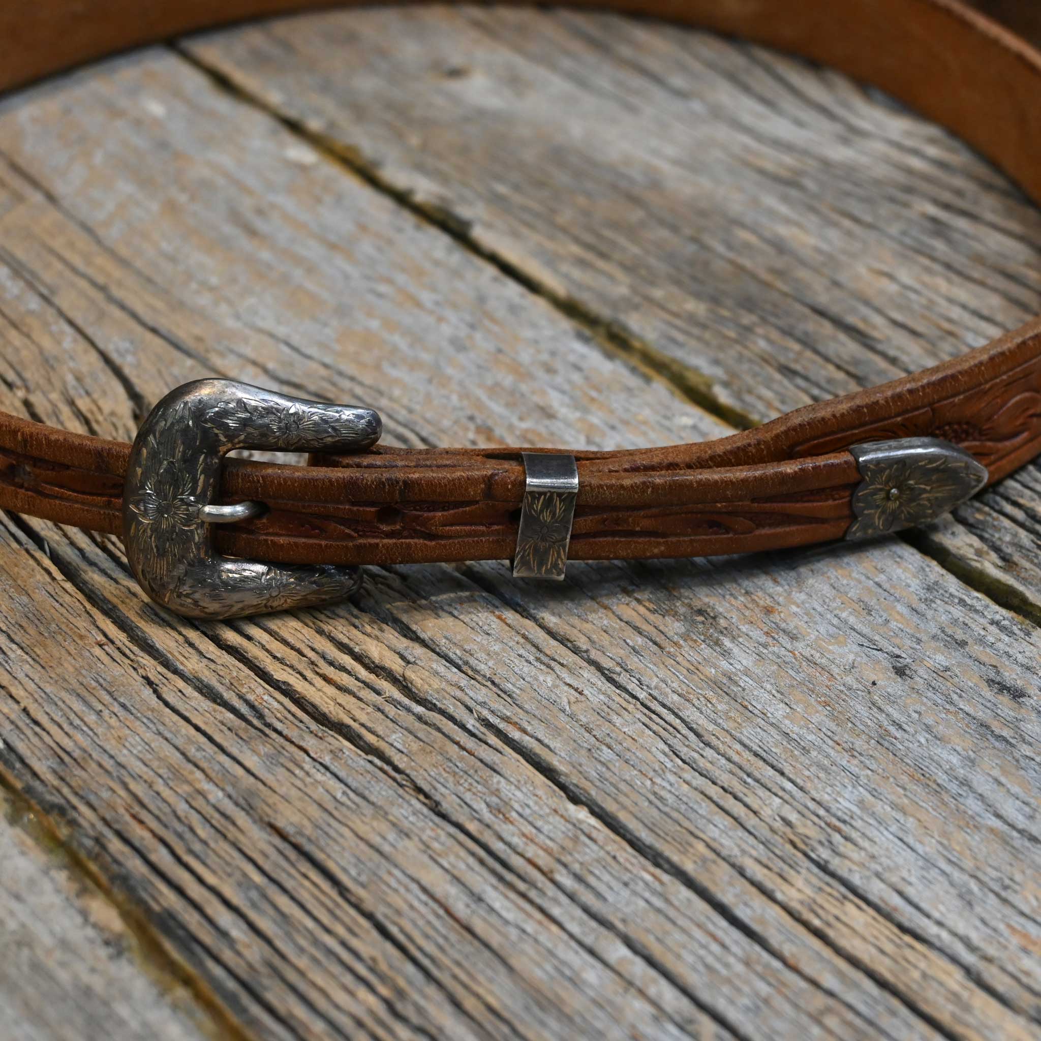 Vintage Sunset Trails 3pc Buckle on Jedlickas 28" Belt - Image 4