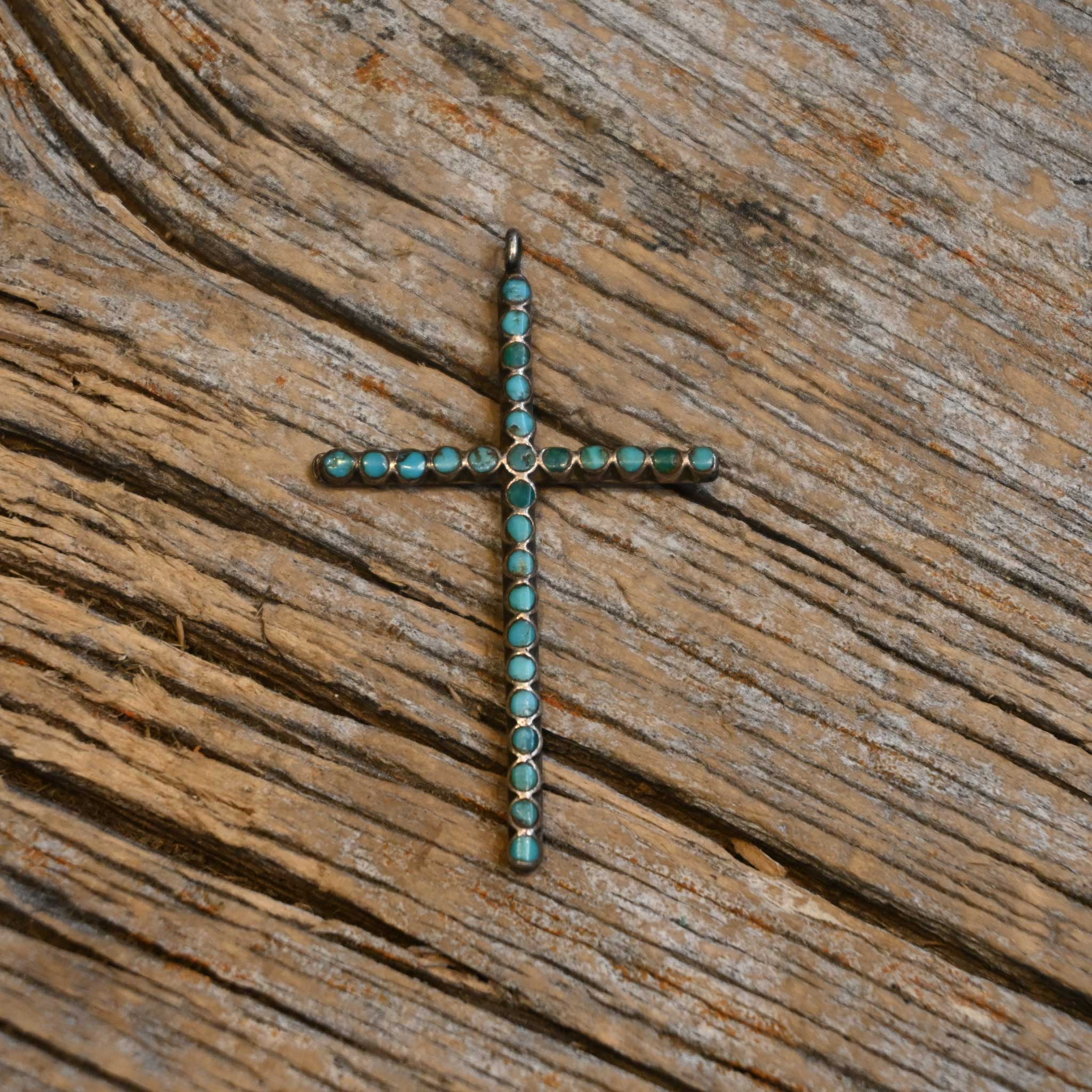 Vintage Turquoise Cross Pendant