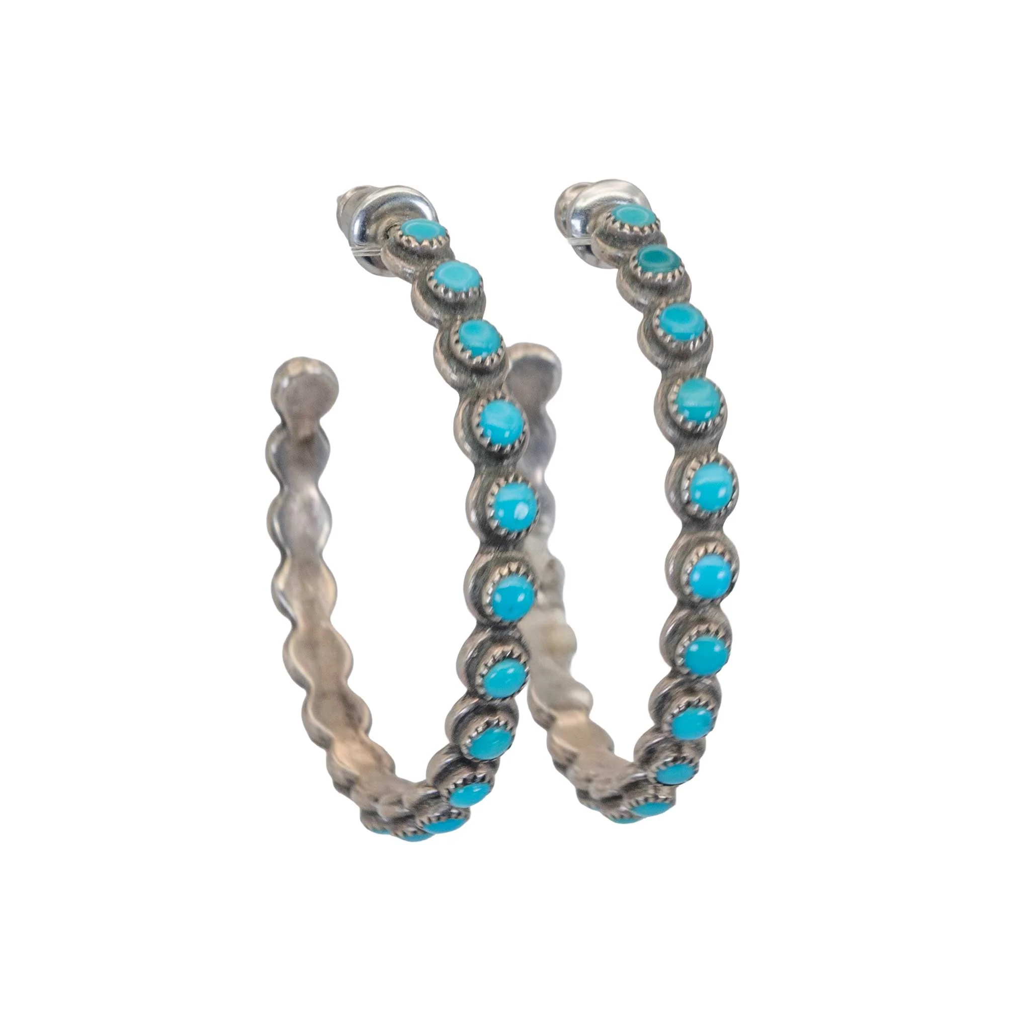 Vintage Turquoise Hoop Earrings