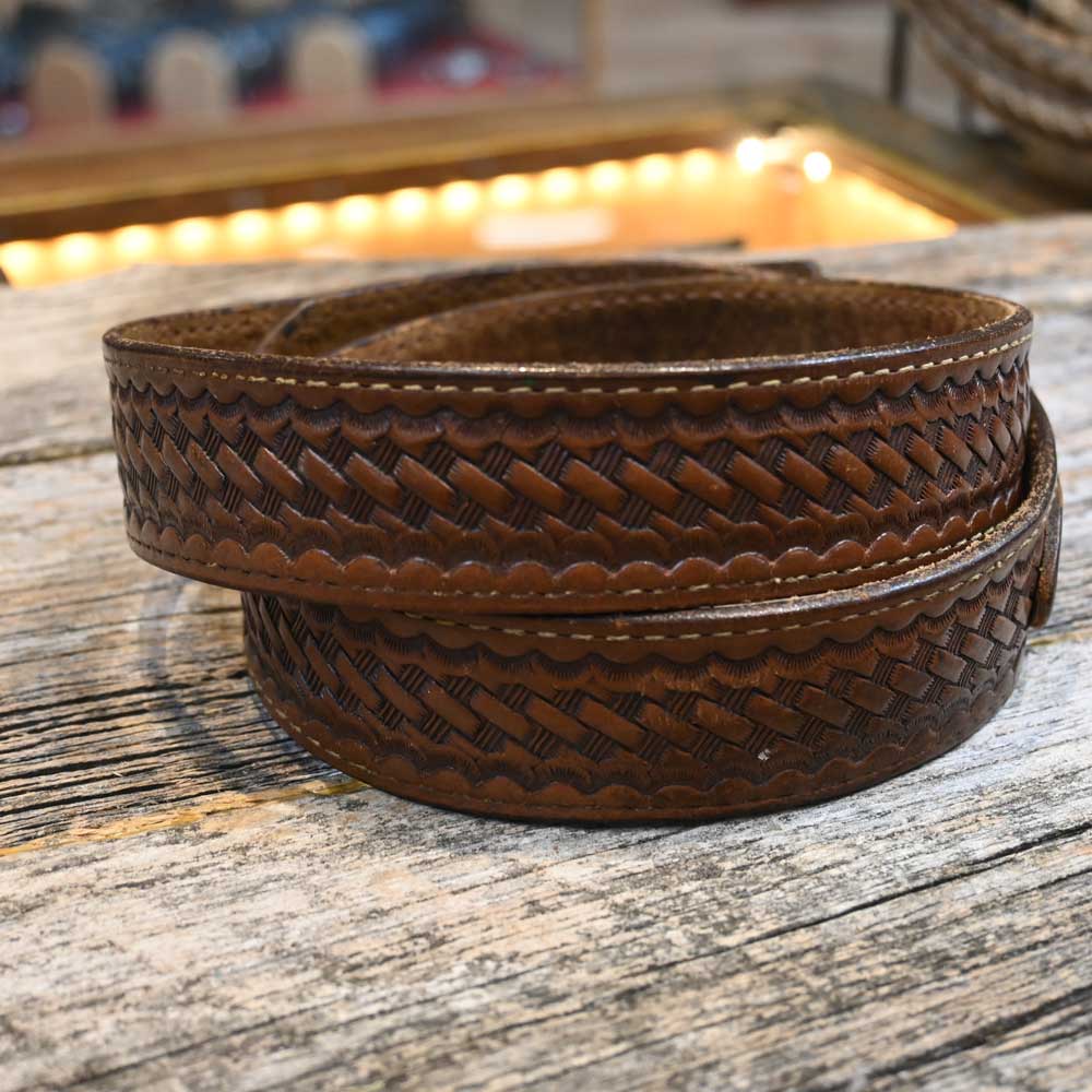 Vintage Leather Belt w/Silver Buckle - Image 2