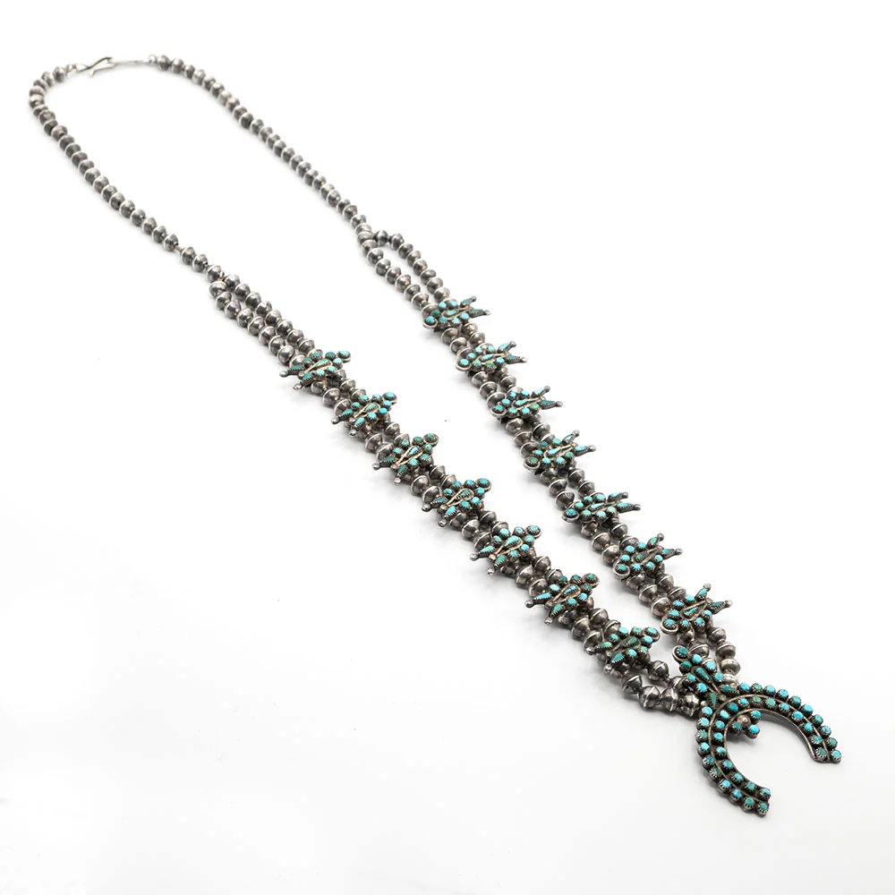 Vintage Zuni Squash Blossom Necklace - Image 2
