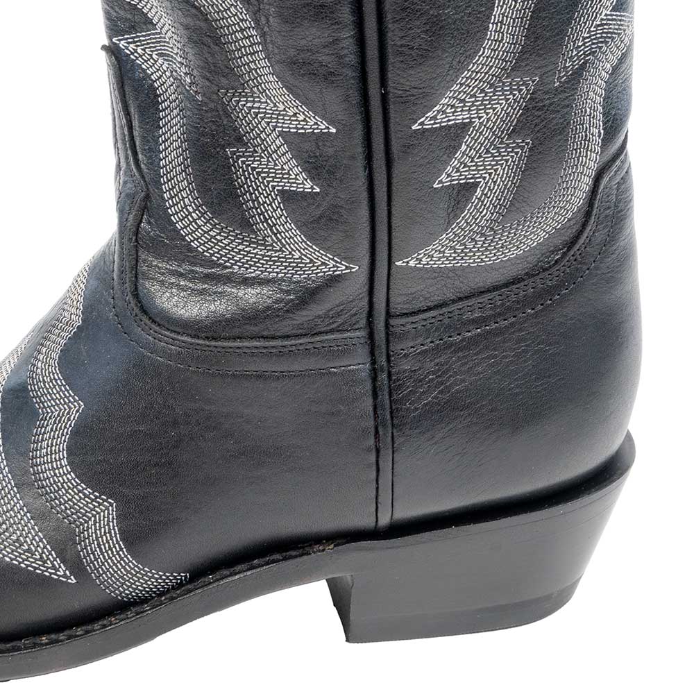 Lucchese Black Cow Vamp Stitch Western Boot - Image 3