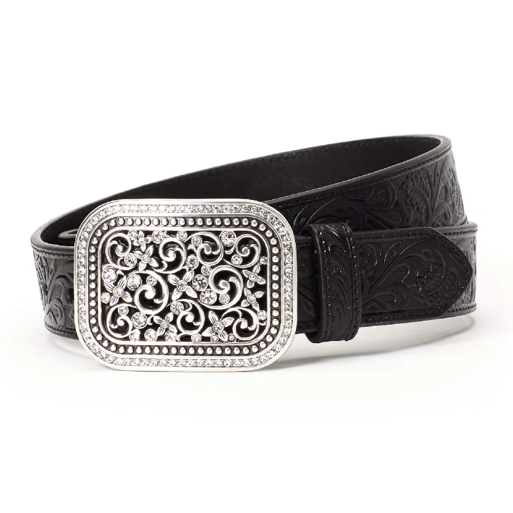 Ariat Women's Western Black Rhinestone Filigree Belt