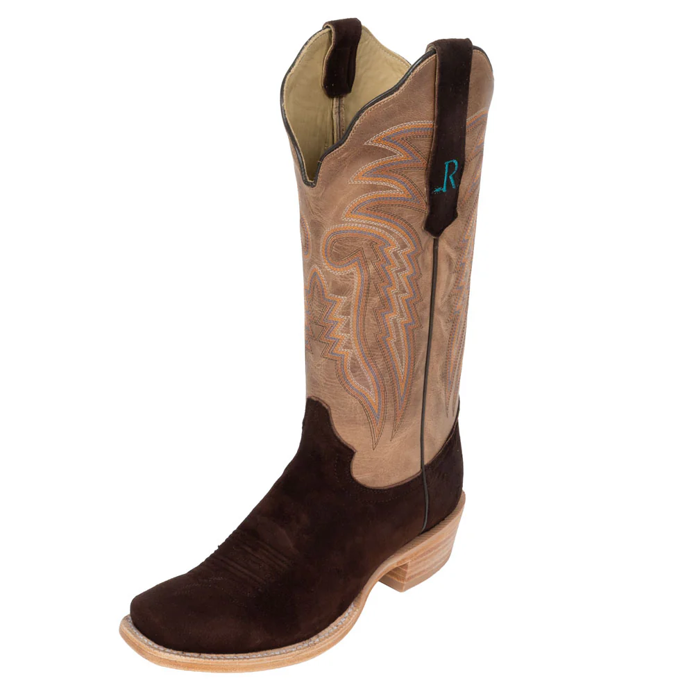 R. Watson Women's Chocolate Roughout Cutter Toe Boot