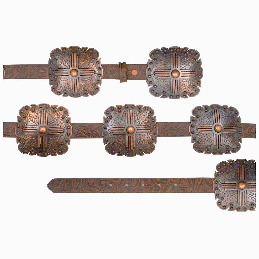 Angel Ranch Copper Concho Leather Belt - Image 2