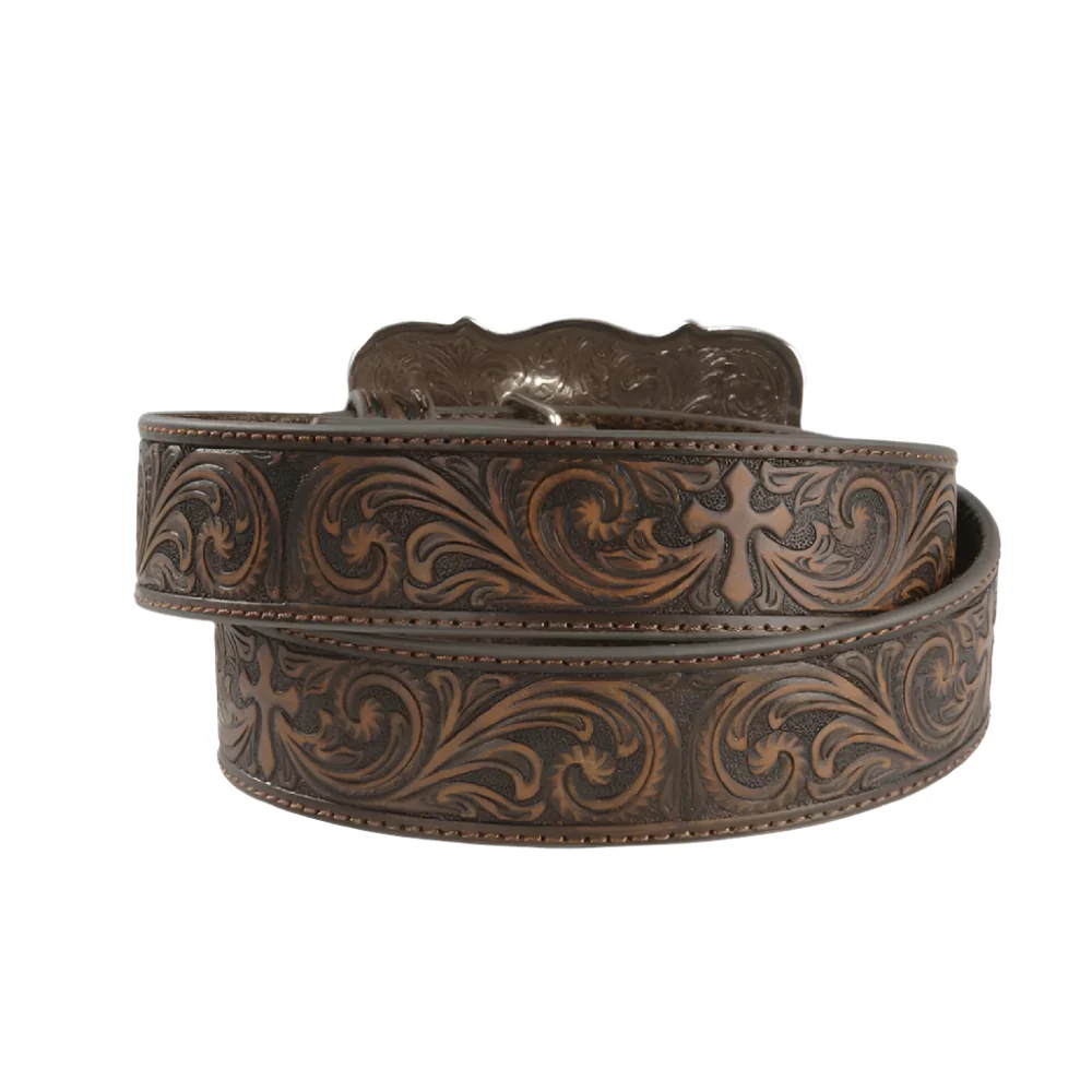 Nocona Women's Embossed Floral Tooled Cross Belt - Image 2