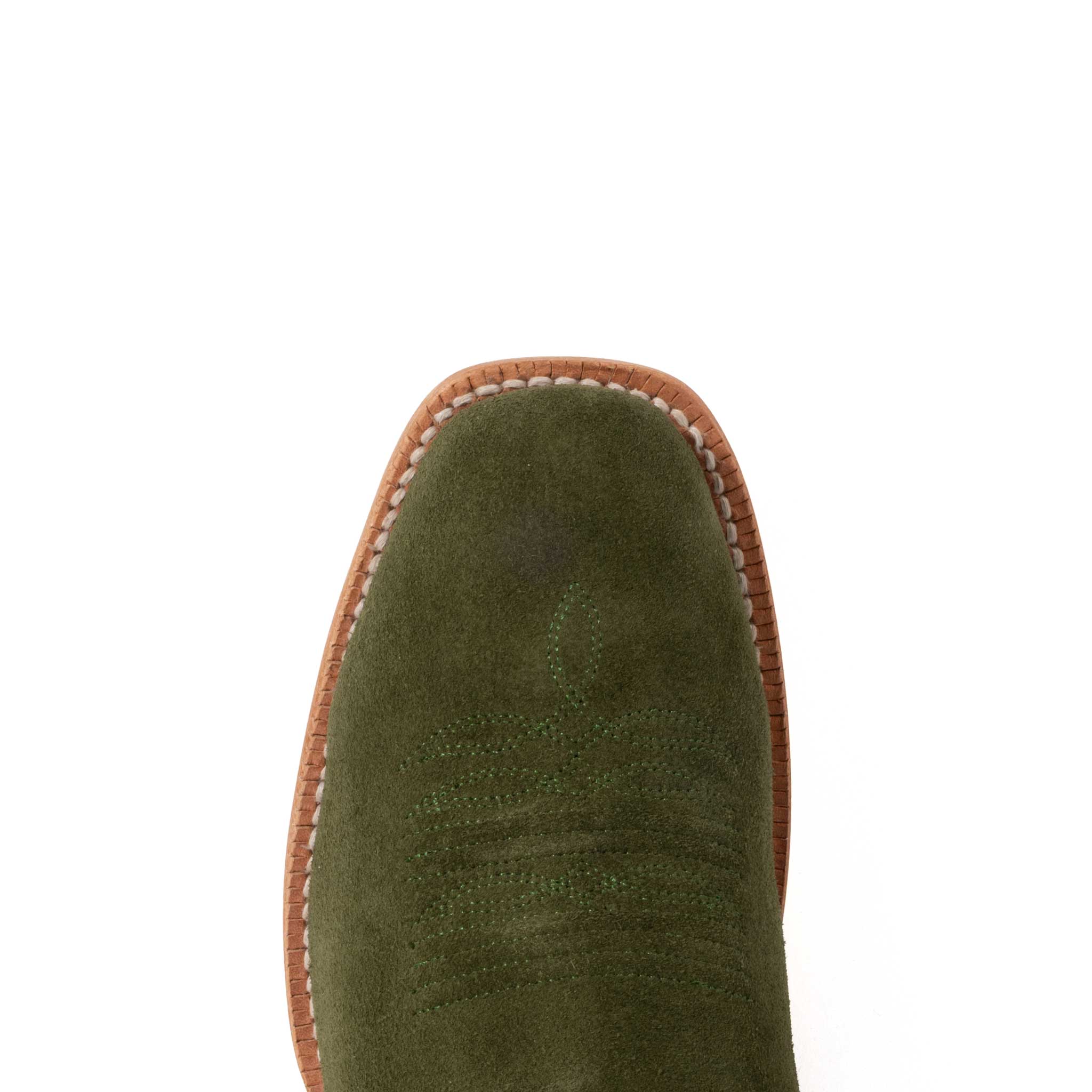 R. Watson Women's Square Toe Forest Green Roughout Western Boot - Image 2