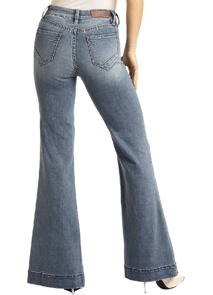 *Rock & Roll Denim Women's High Rise Split Trousers - FINAL SALE - Image 2