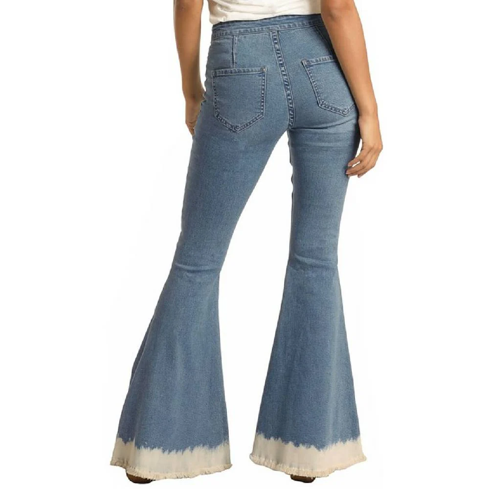 *Rock & Roll Denim Women's Bleached Hem Flare Jean - FINAL SALE