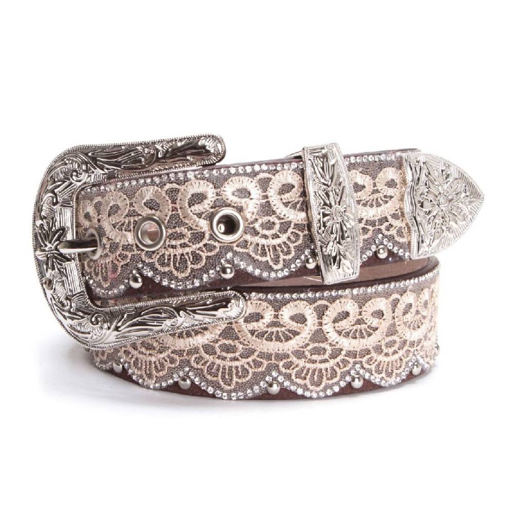 W. AR Lace Rhinestone Belt