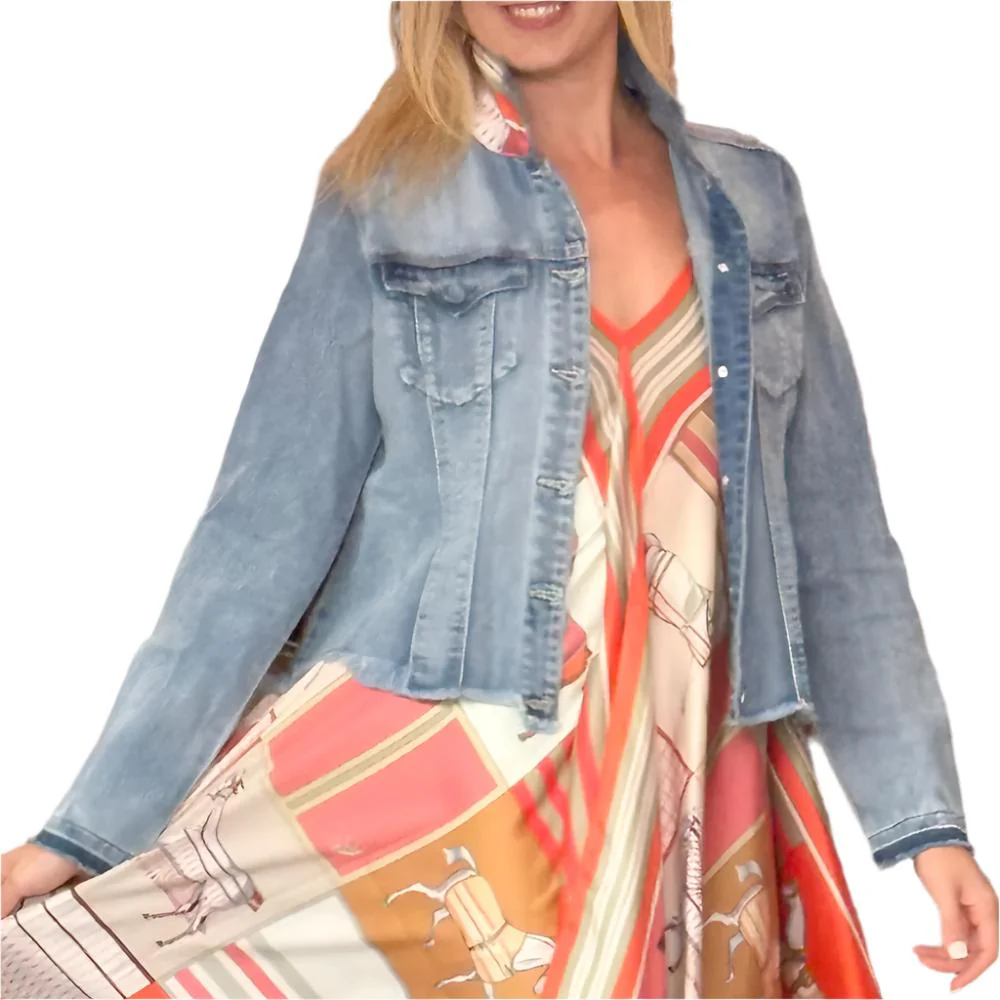 Stacy Bradley Coral Horse Denim Jacket - Image 2